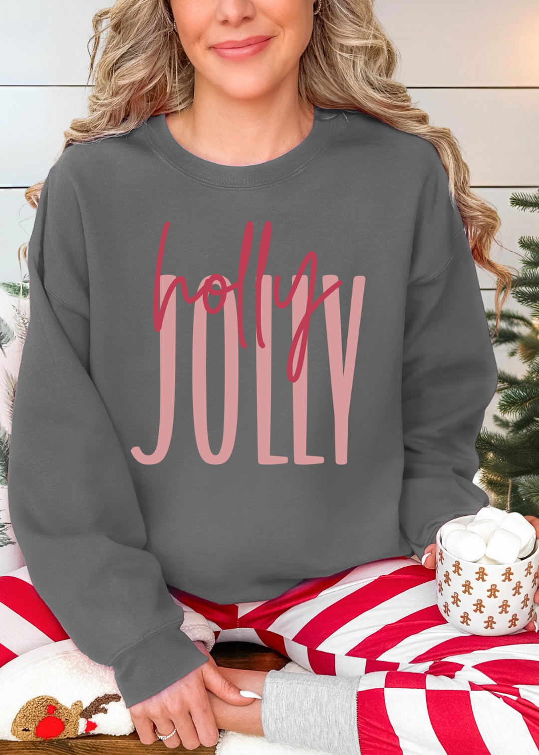 HOLLY JOLLY TEE OR CREWNECK