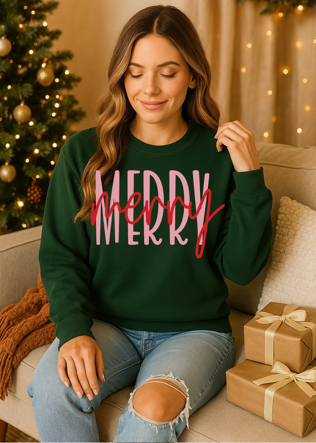 MERRY MERRY TEE OR SWEATSHIRT