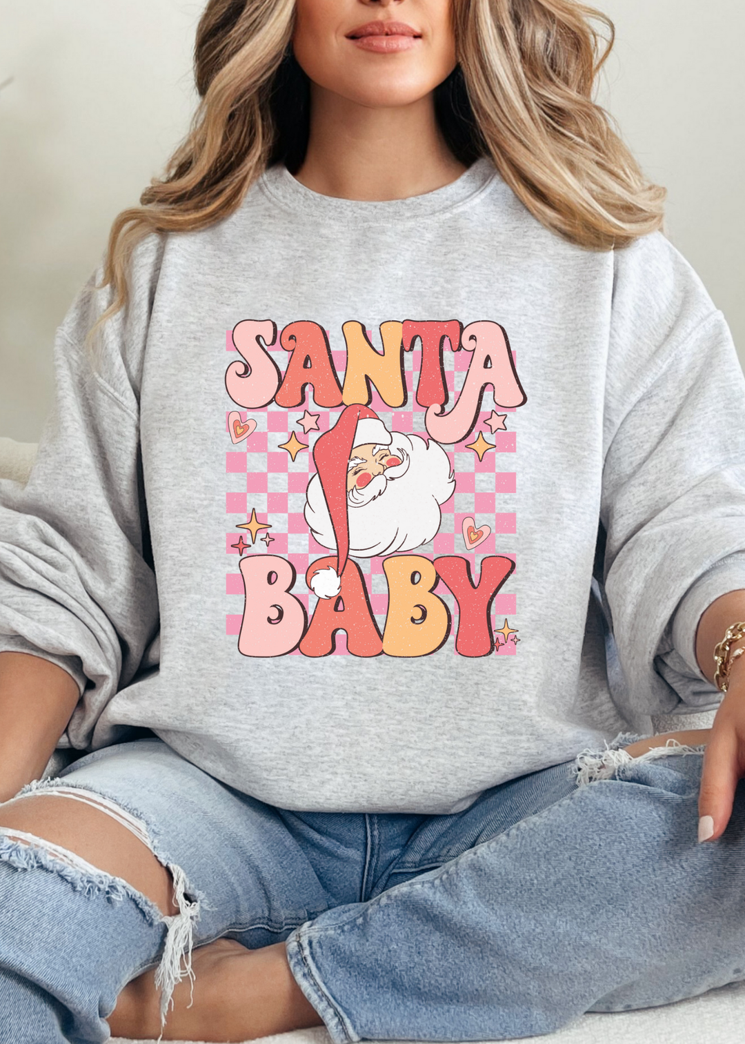SANTA BABY TEE OR CREWNECK