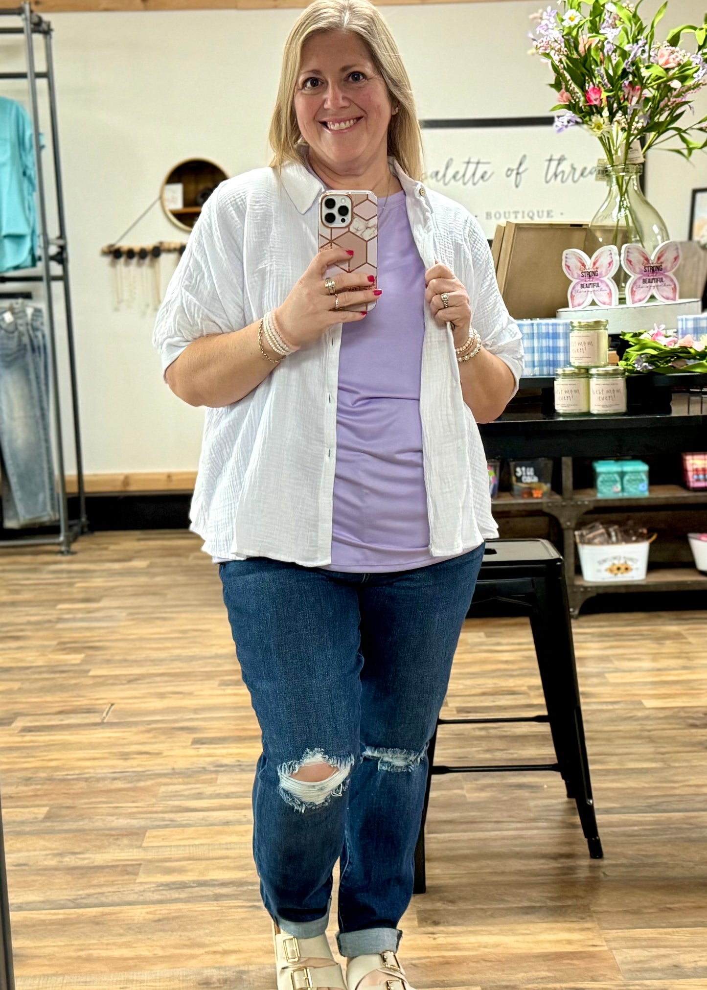 Lavender Short Sleeve Basic Tee