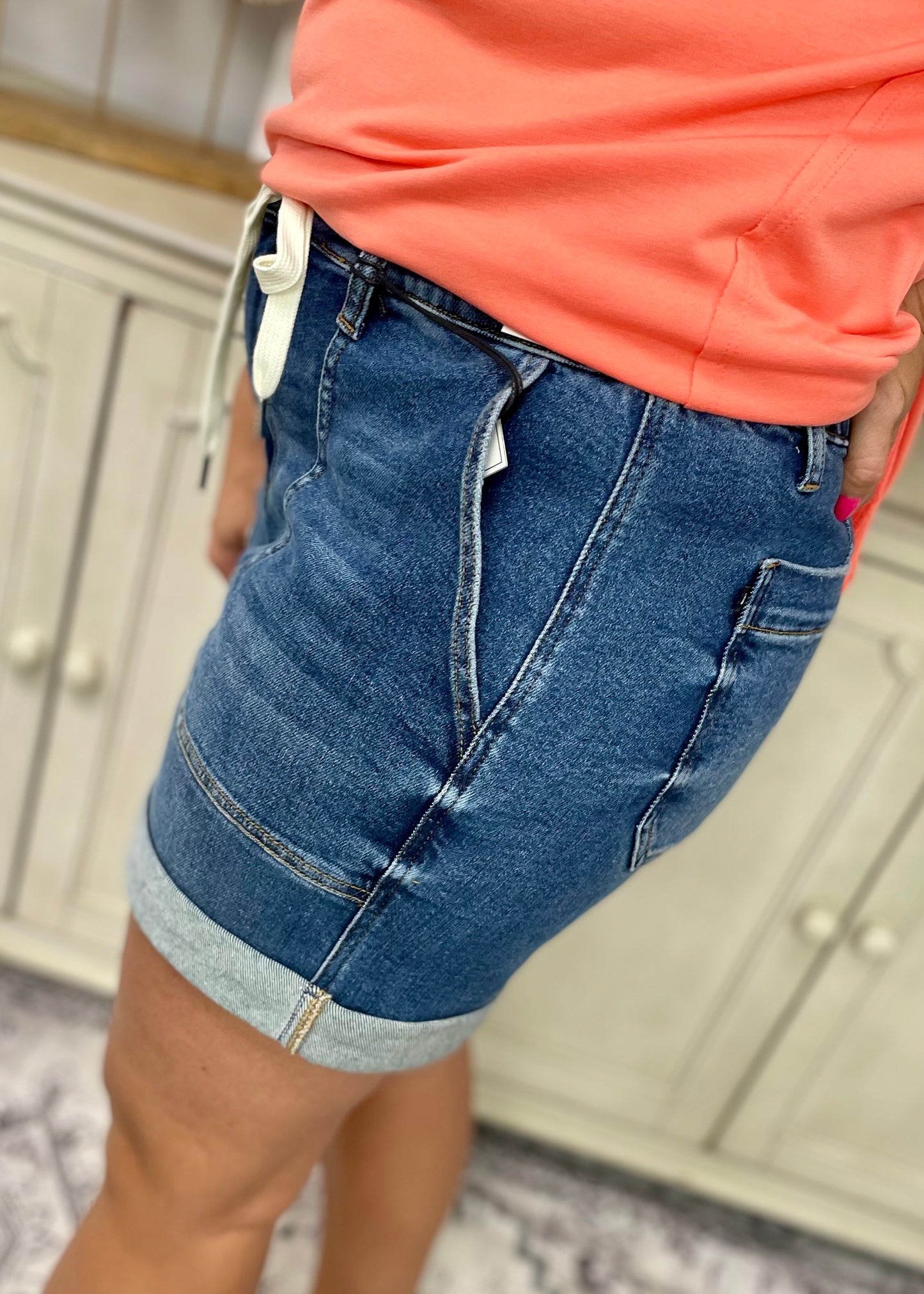 Judy Blue (JB150343) High Waist Cuff Jogger Shorts