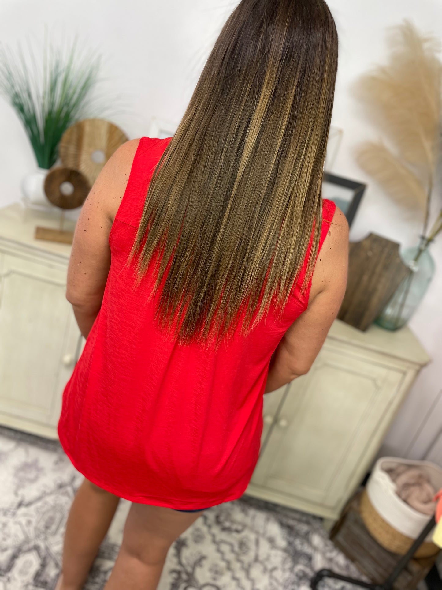 Red Sleeveless Tank Top