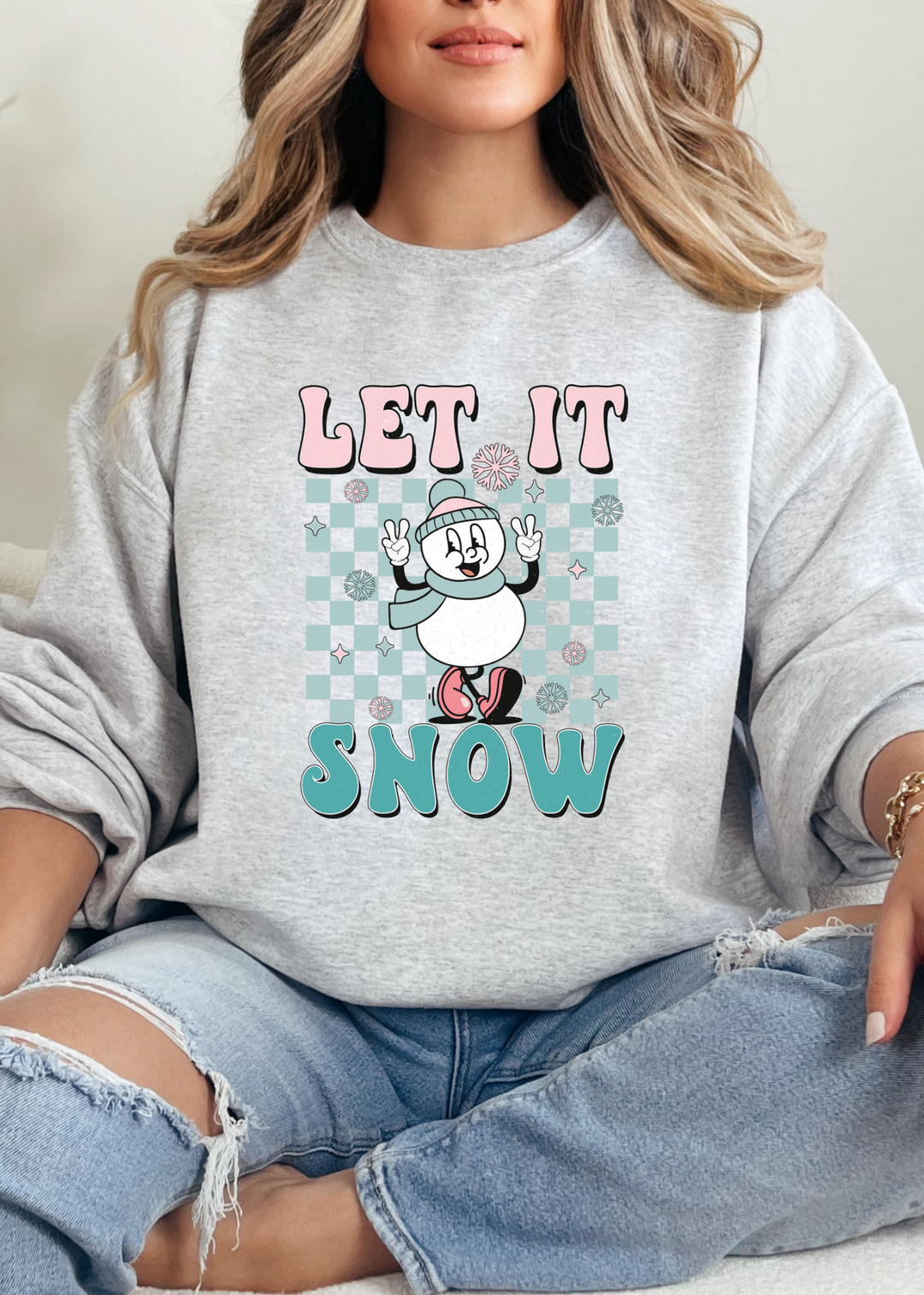 LET IT SNOW TEE OR CREWNECK