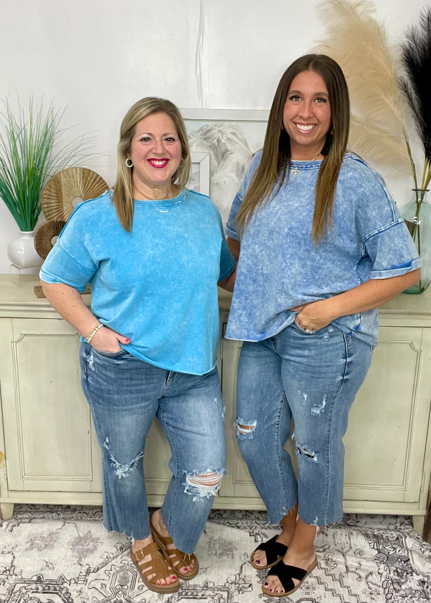 Judy Blue JB82256 - High Rise Distressed Wide Leg Crop