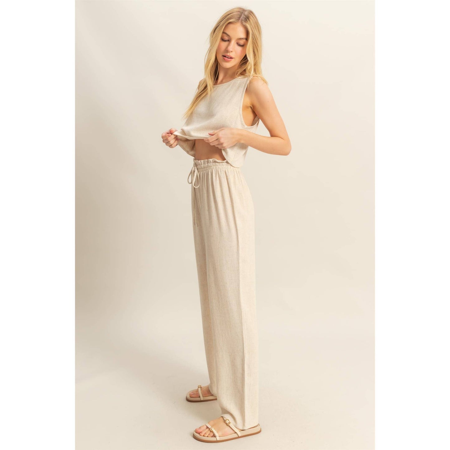 Sleeveless Top: OATMEAL