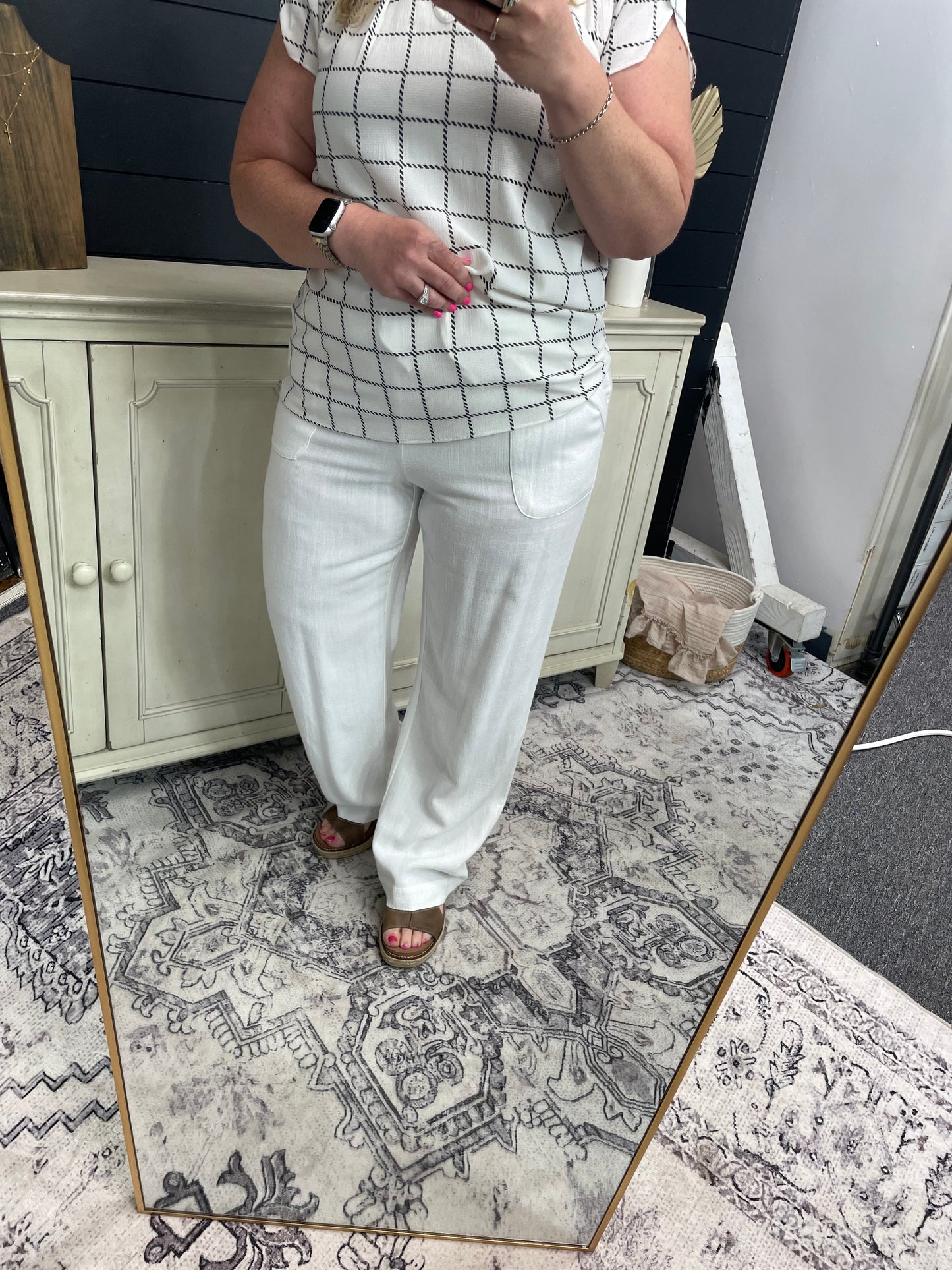 Linen White Pants