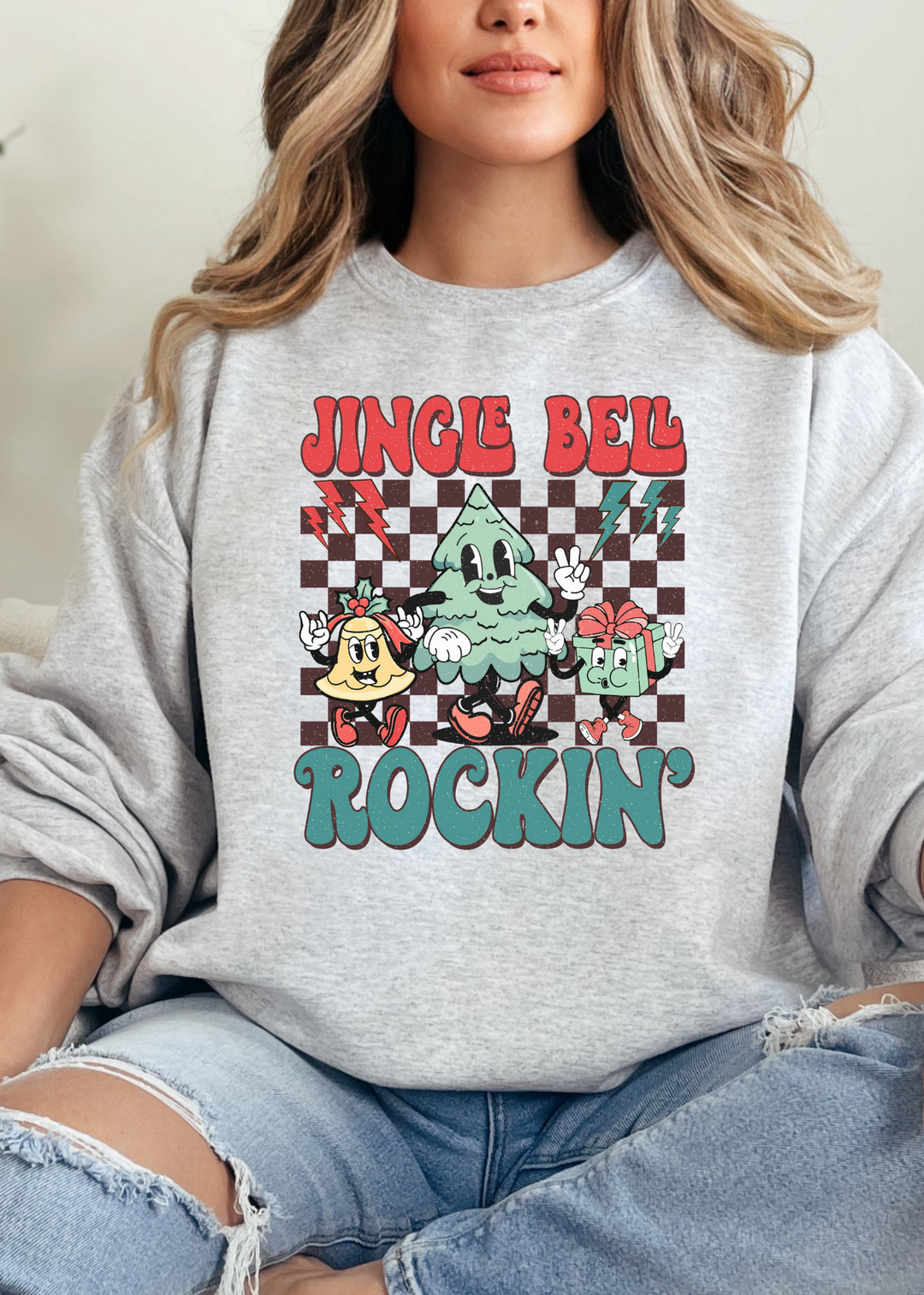 JINGLE BELL ROCKIN' TEE OR CREWNECK