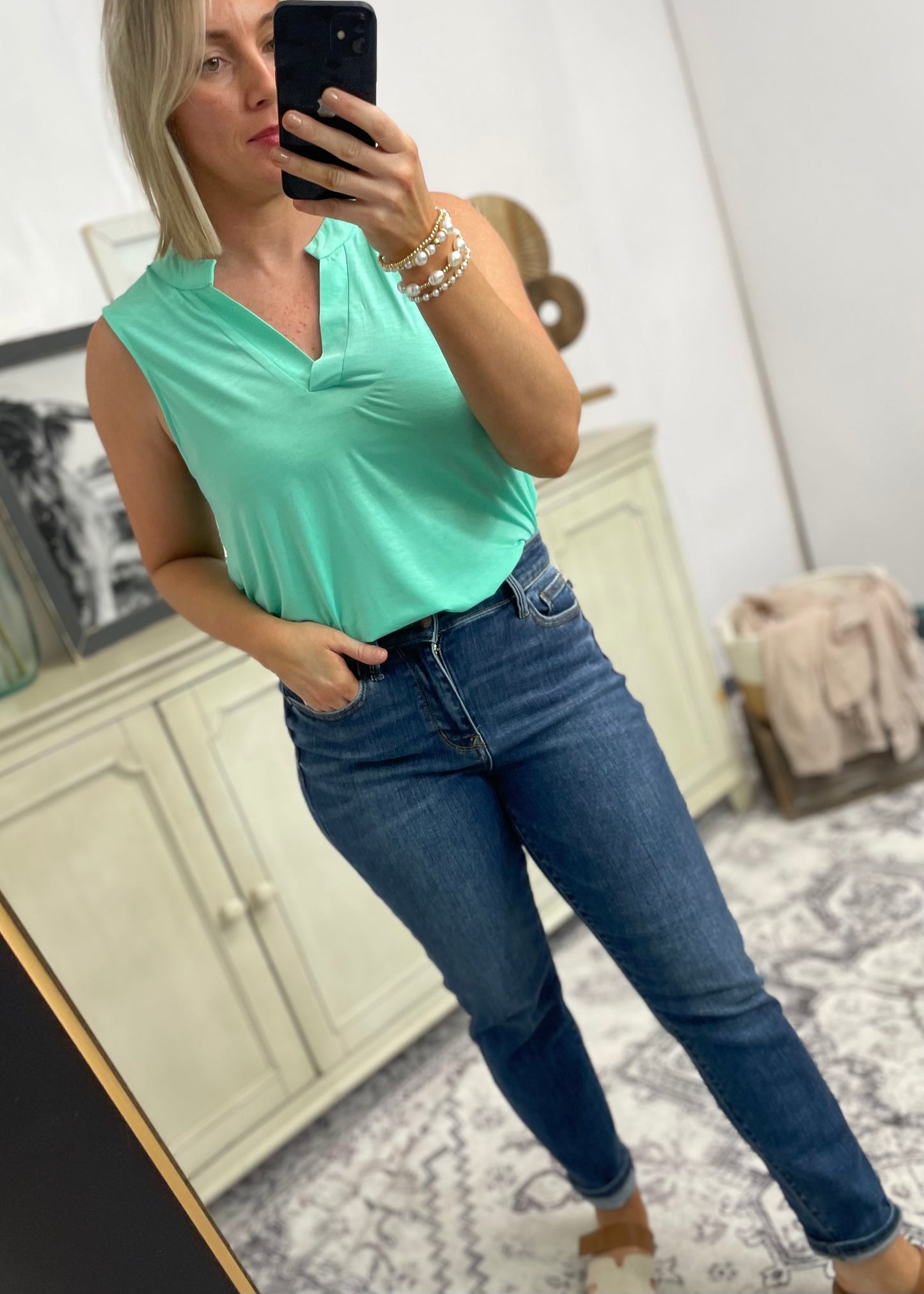 Mint Sleeveless Tank Top