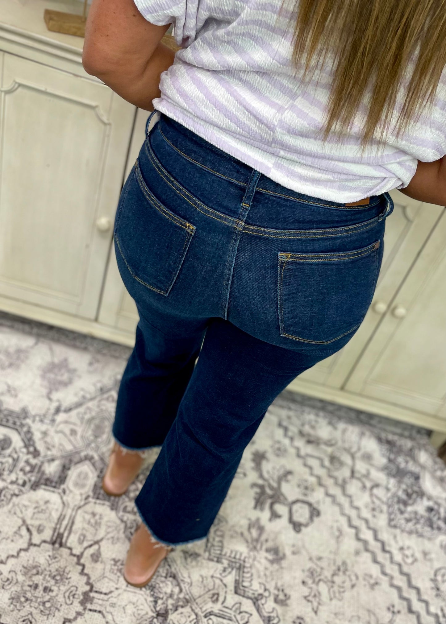 Judy Blue JB82517 - High Rise Wide Leg Cropped Denim