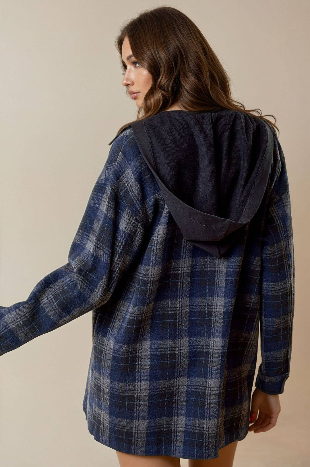 Midnight Campfire Plaid Hooded Jacket