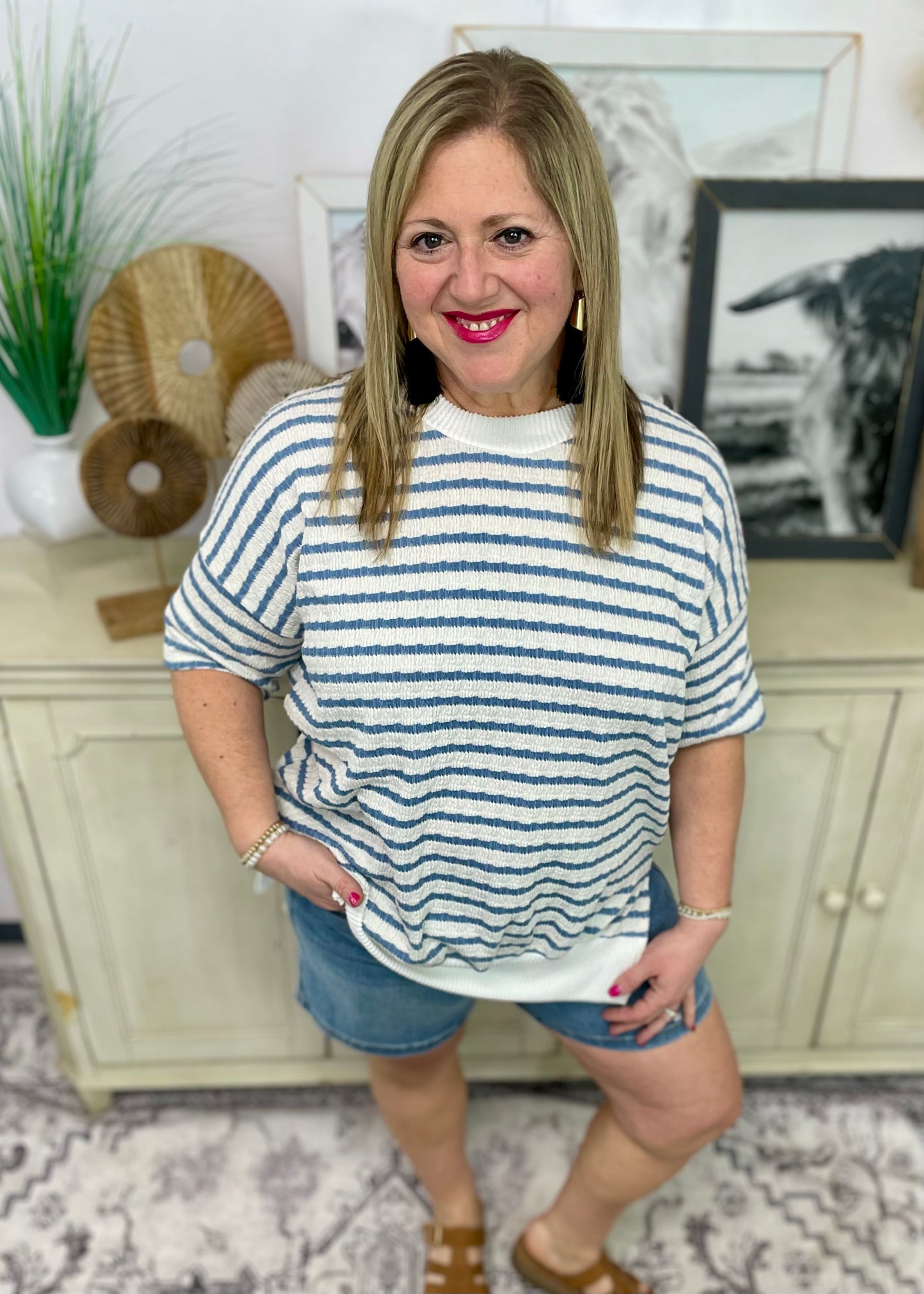 Denim - Light and Lush Striped Tunic