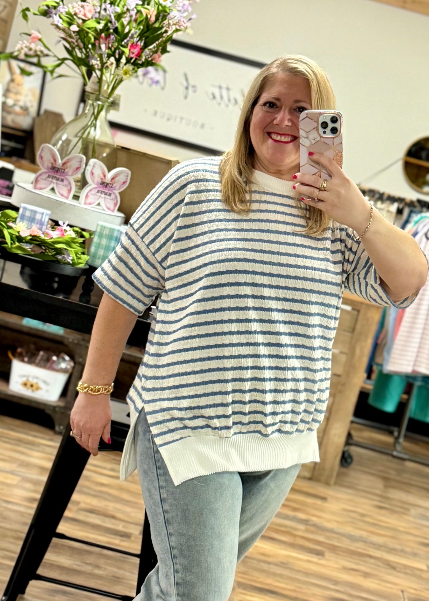 Denim - Light and Lush Striped Tunic