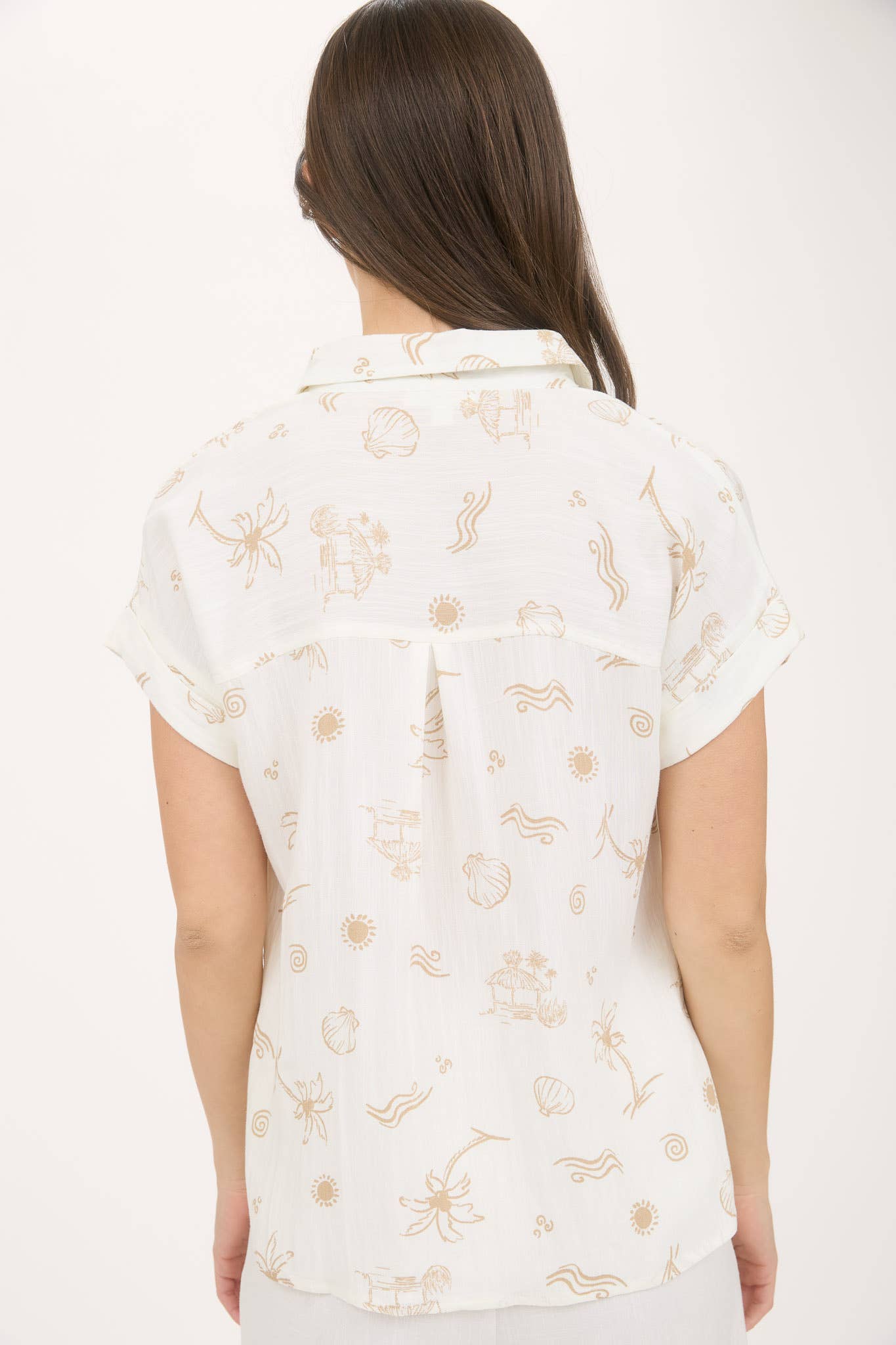 SUMMER PRINT COLLARED SHORT SLEEVE SHIRT