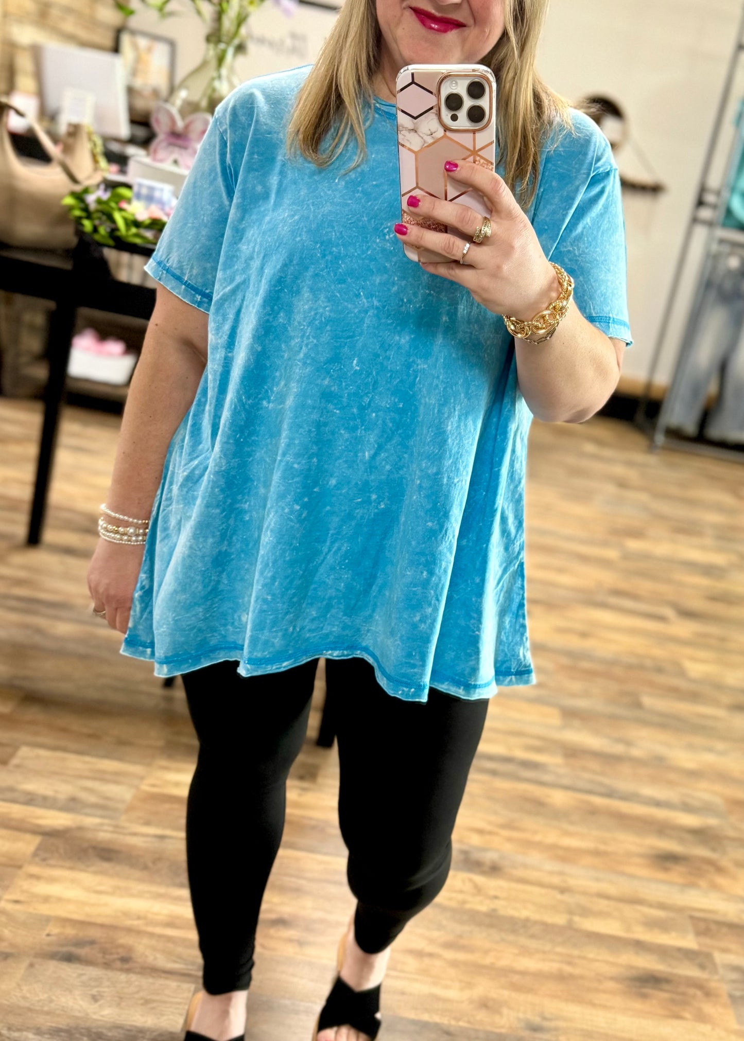 Deep Sky Crinkle Wash Tee