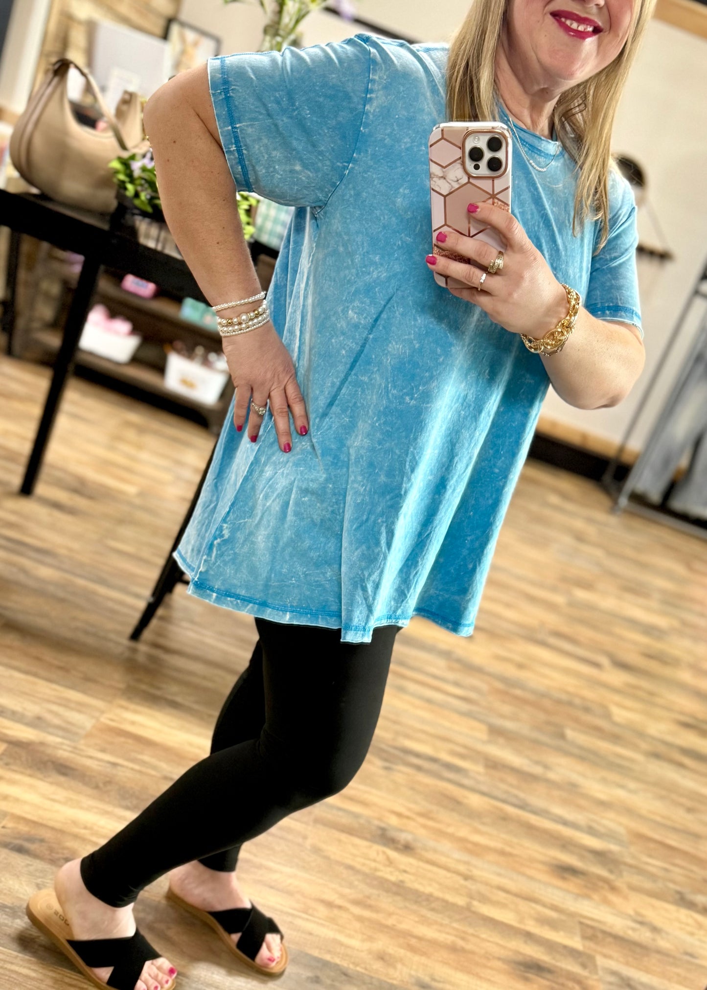 Deep Sky Crinkle Wash Tee