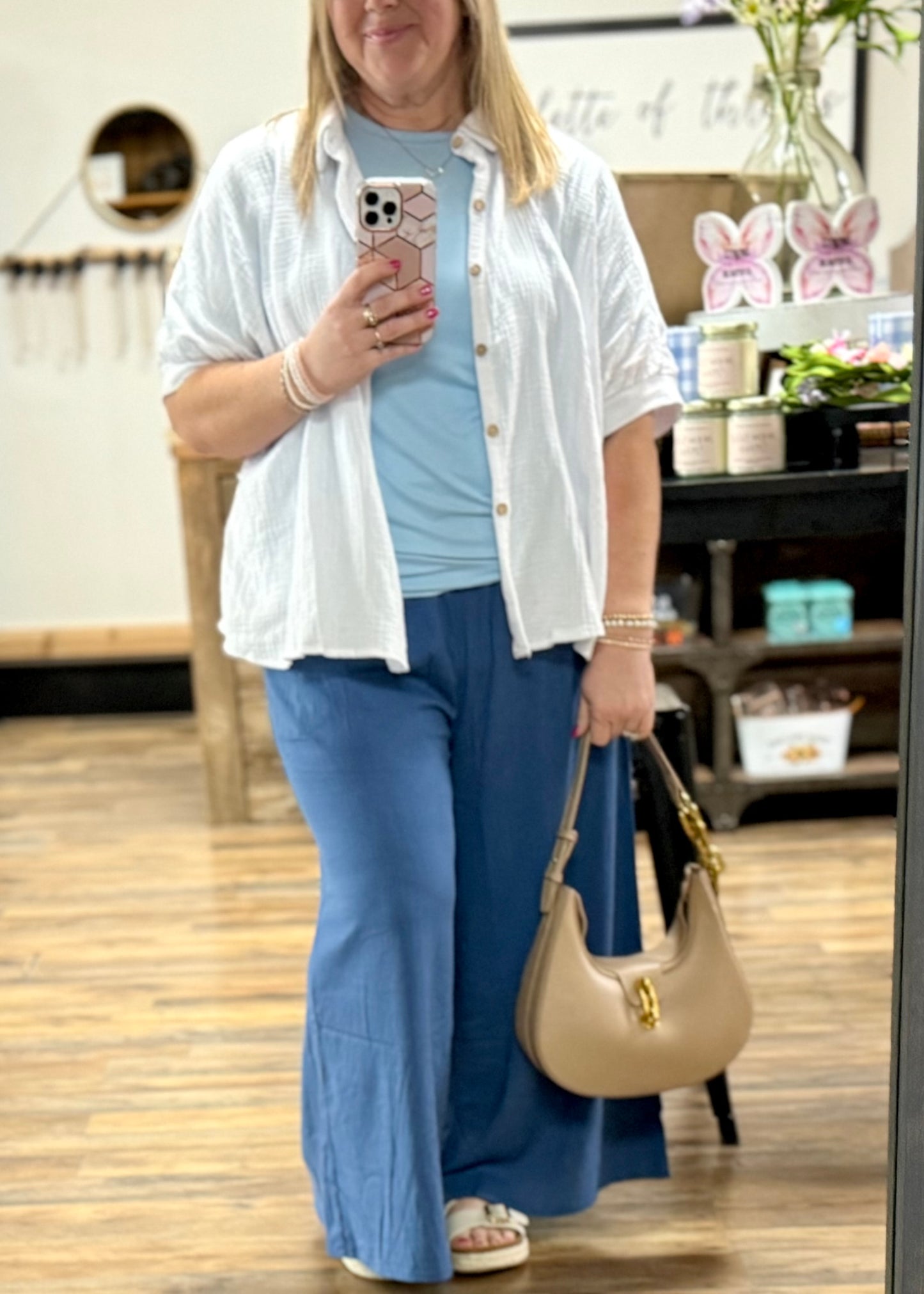 Light Blue Short Sleeve Basic Tee