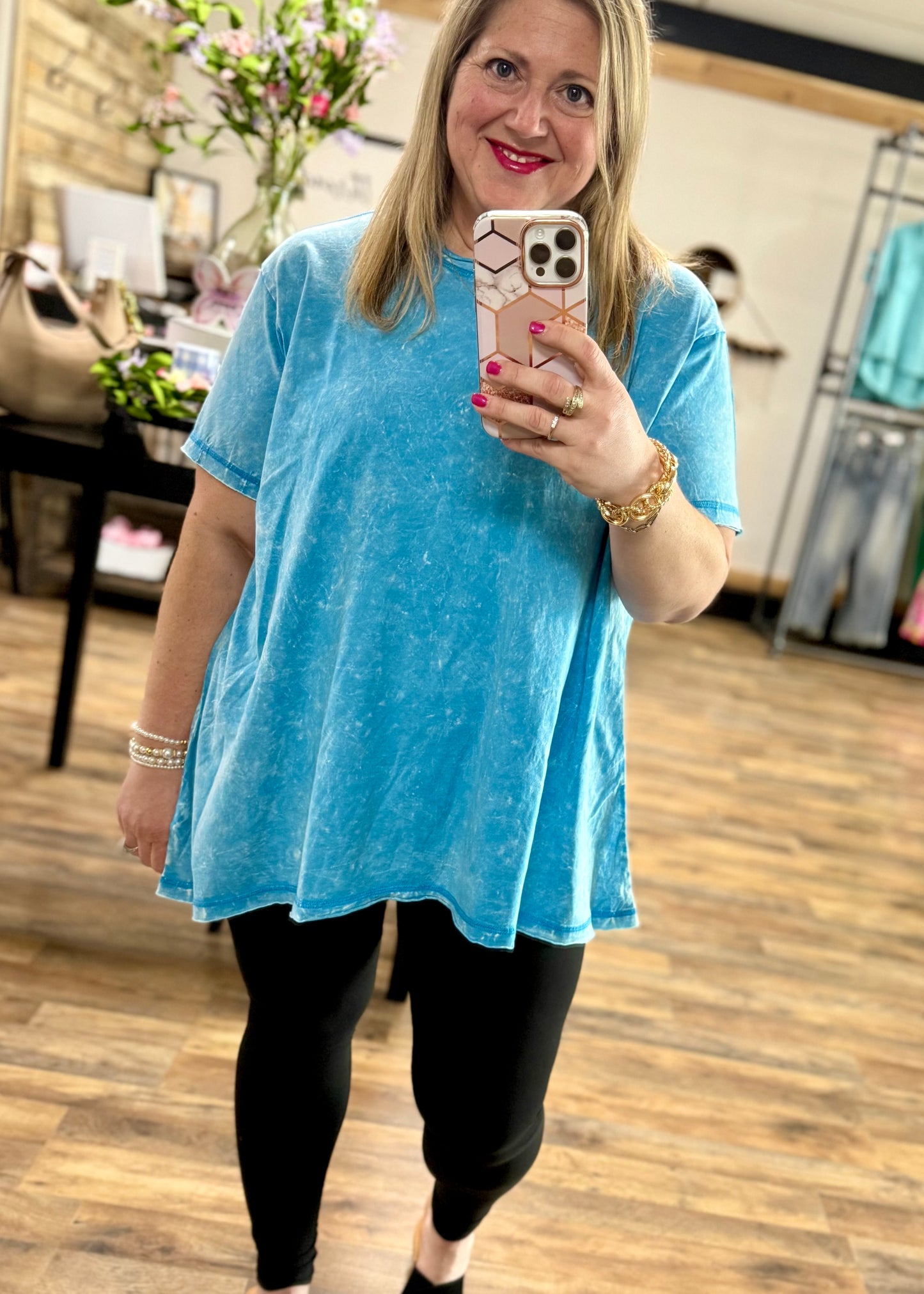 Deep Sky Crinkle Wash Tee