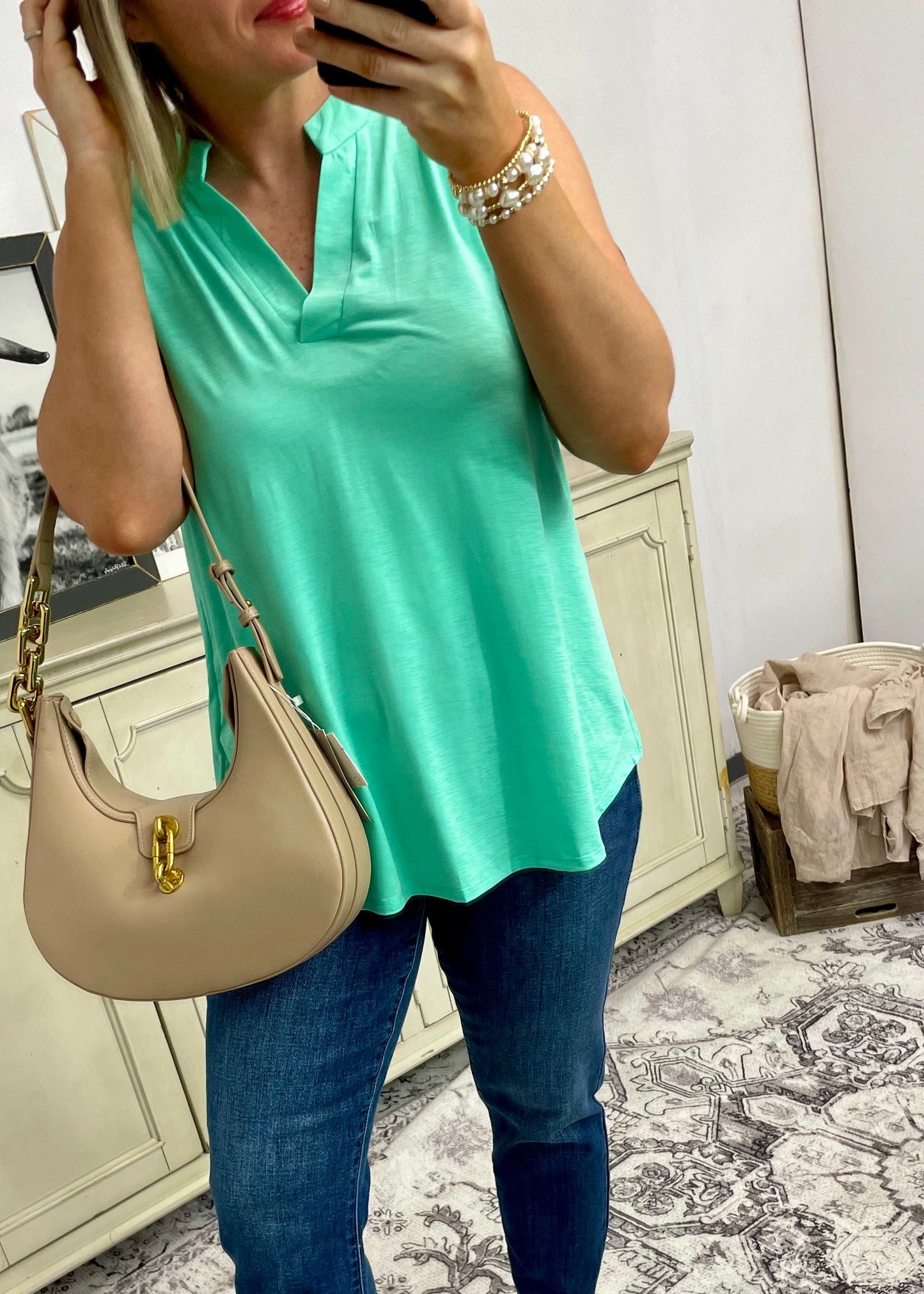 Mint Sleeveless Tank Top