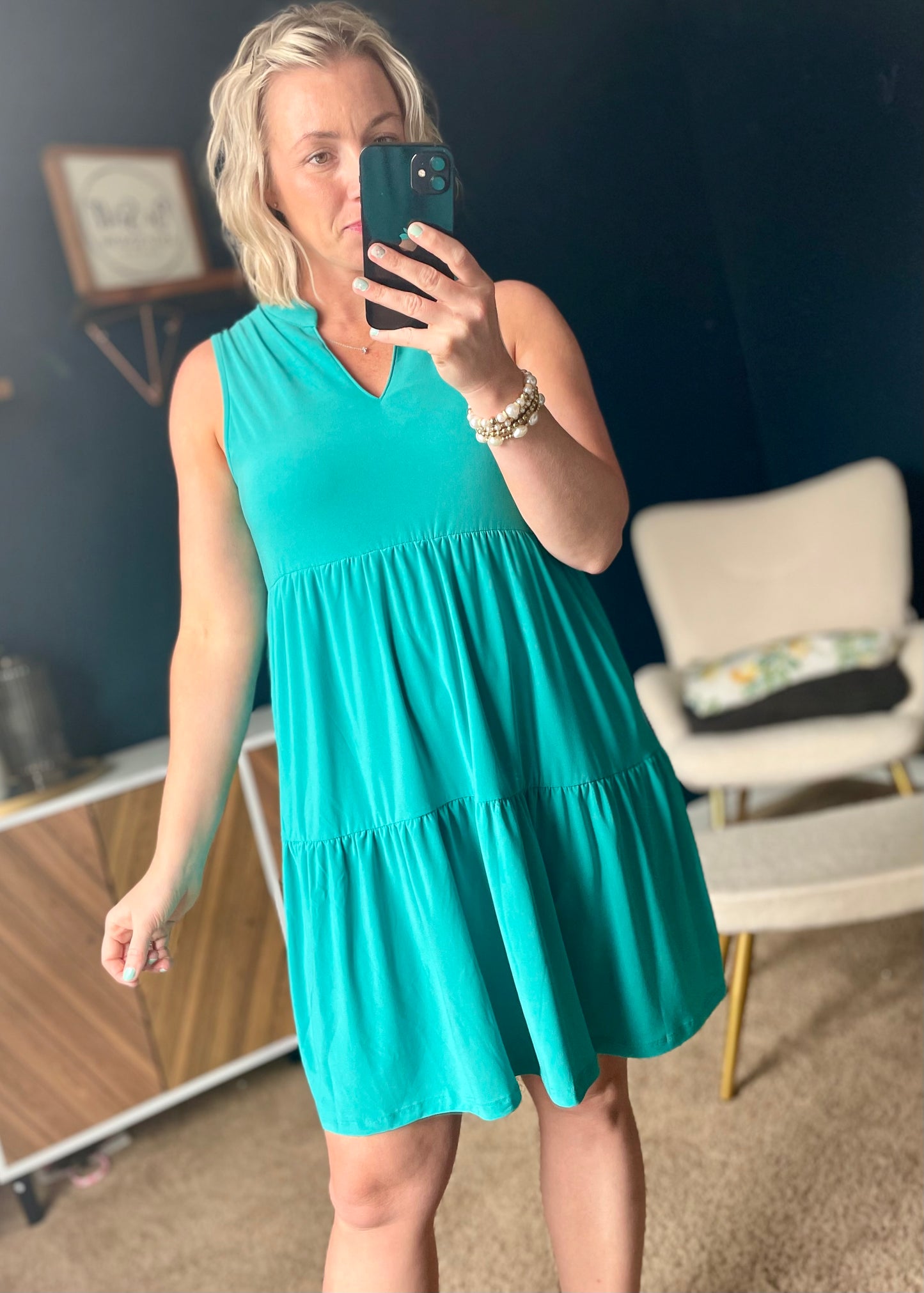 Emerald Tiered Dress