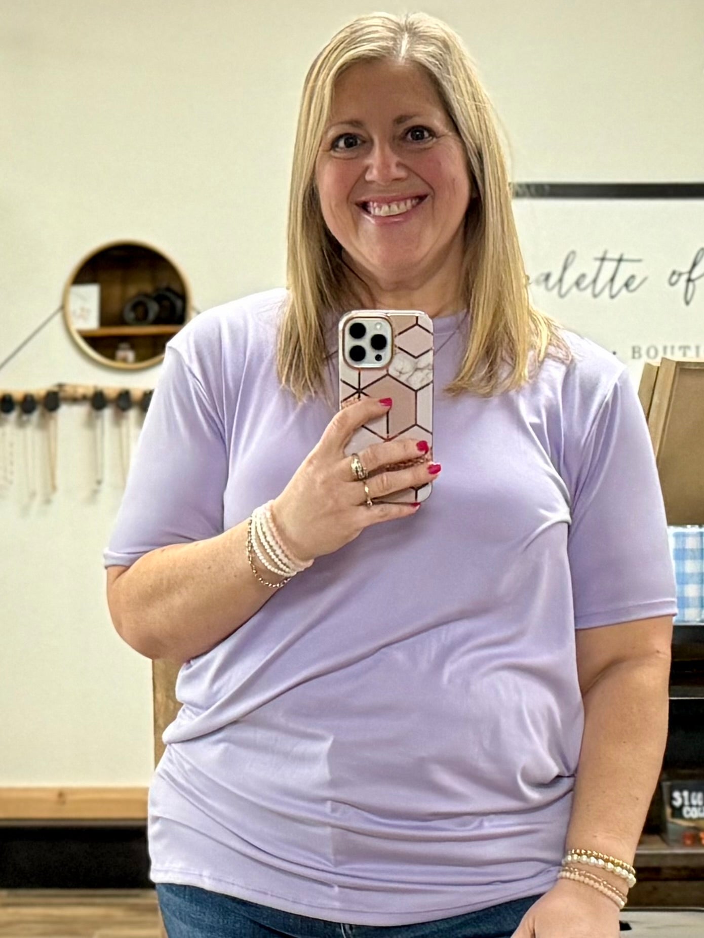 Lavender Short Sleeve Basic Tee