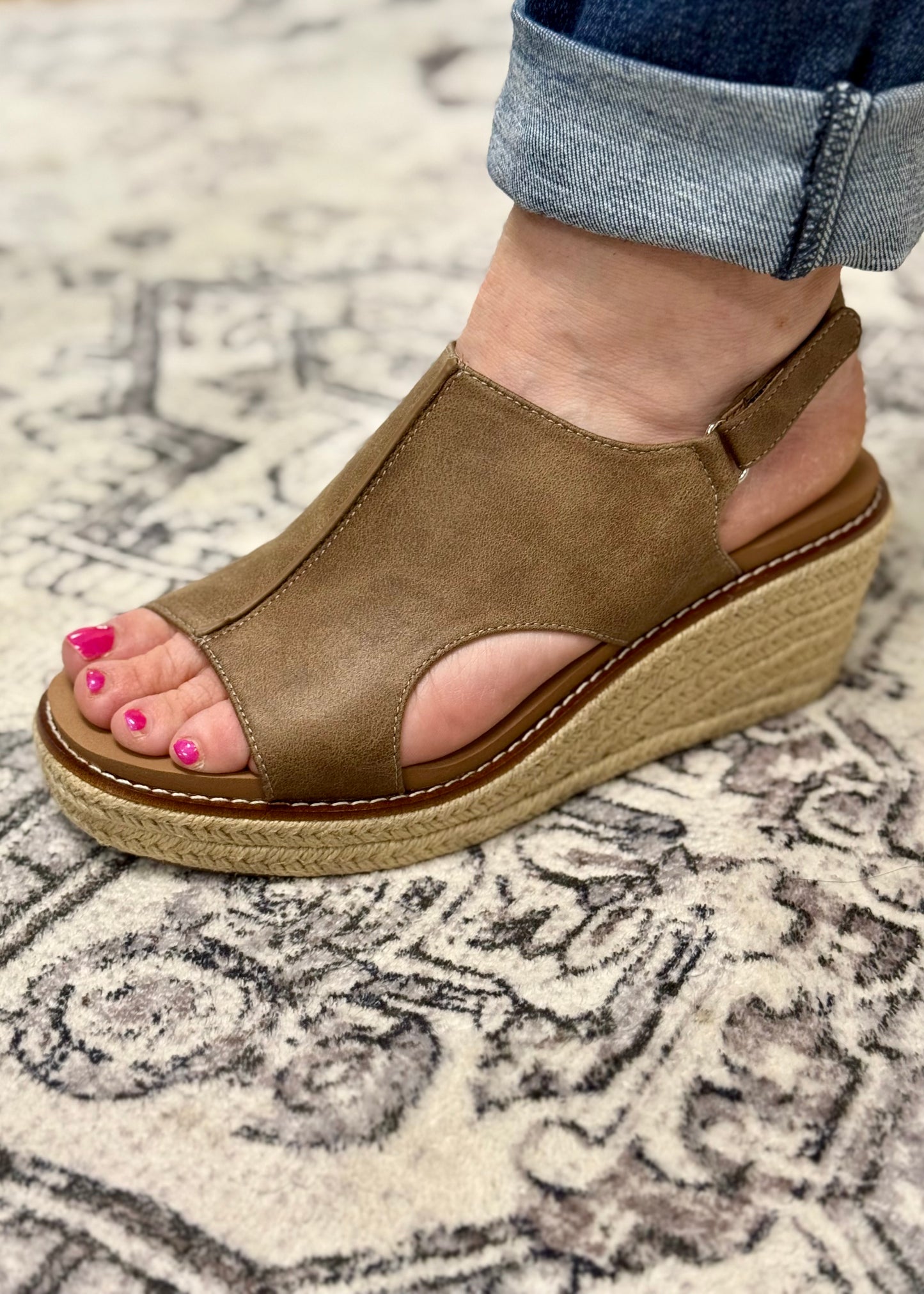"K Bye" Espadrille Wedge Heel Sandals