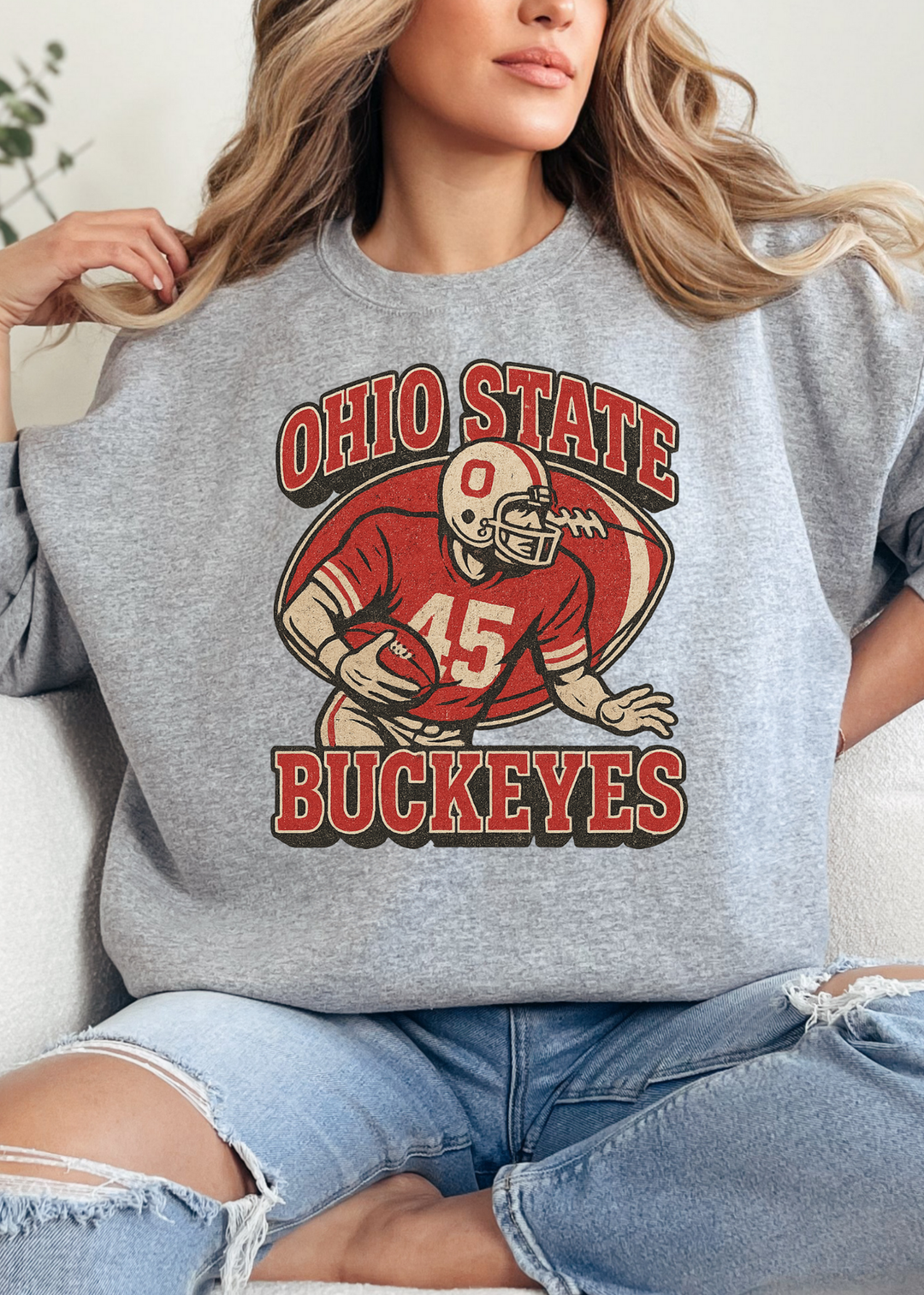 FOOTBALL PLAYER GRAPHIC TEE OR PULLOVER
