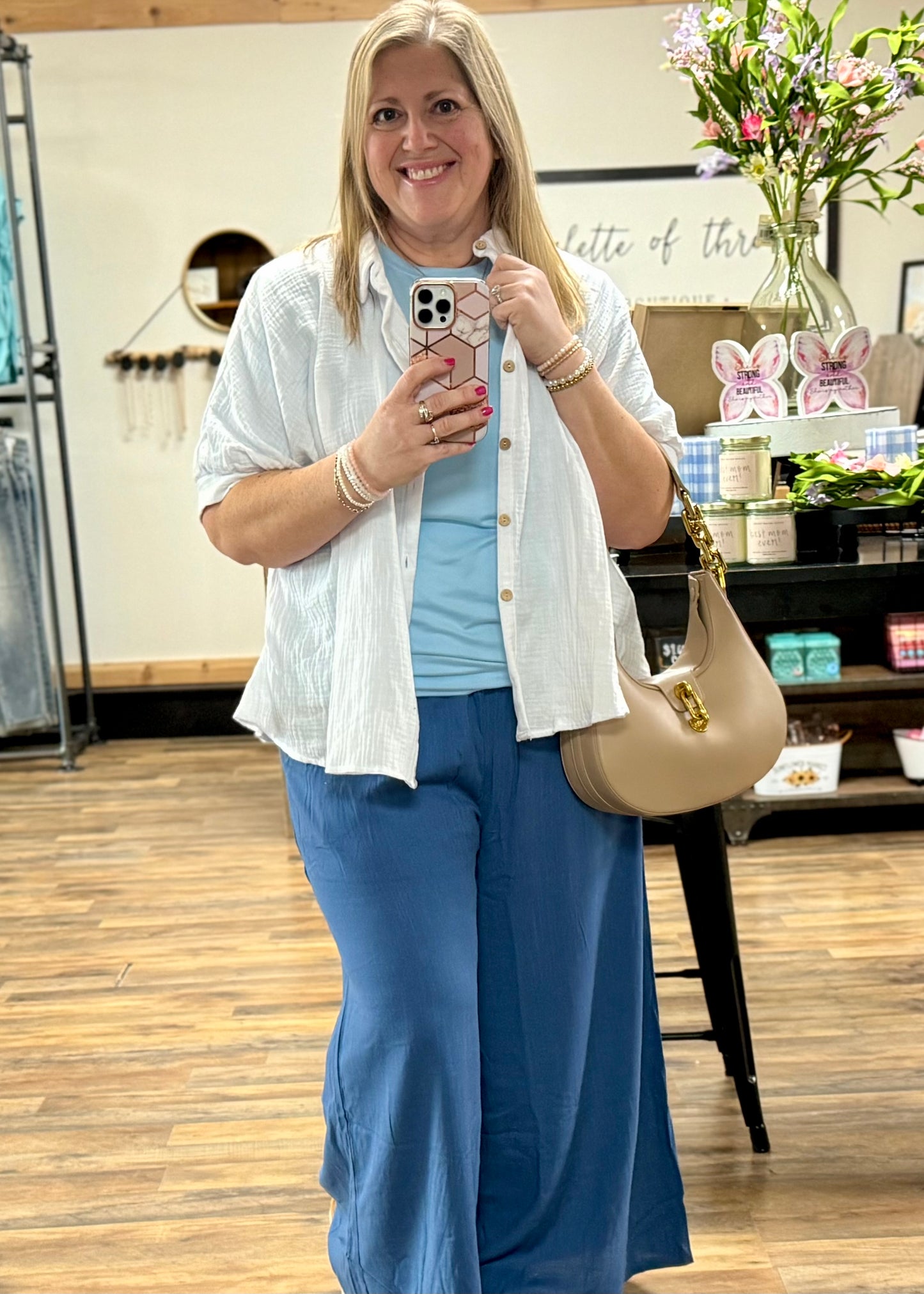 Light Blue Short Sleeve Basic Tee
