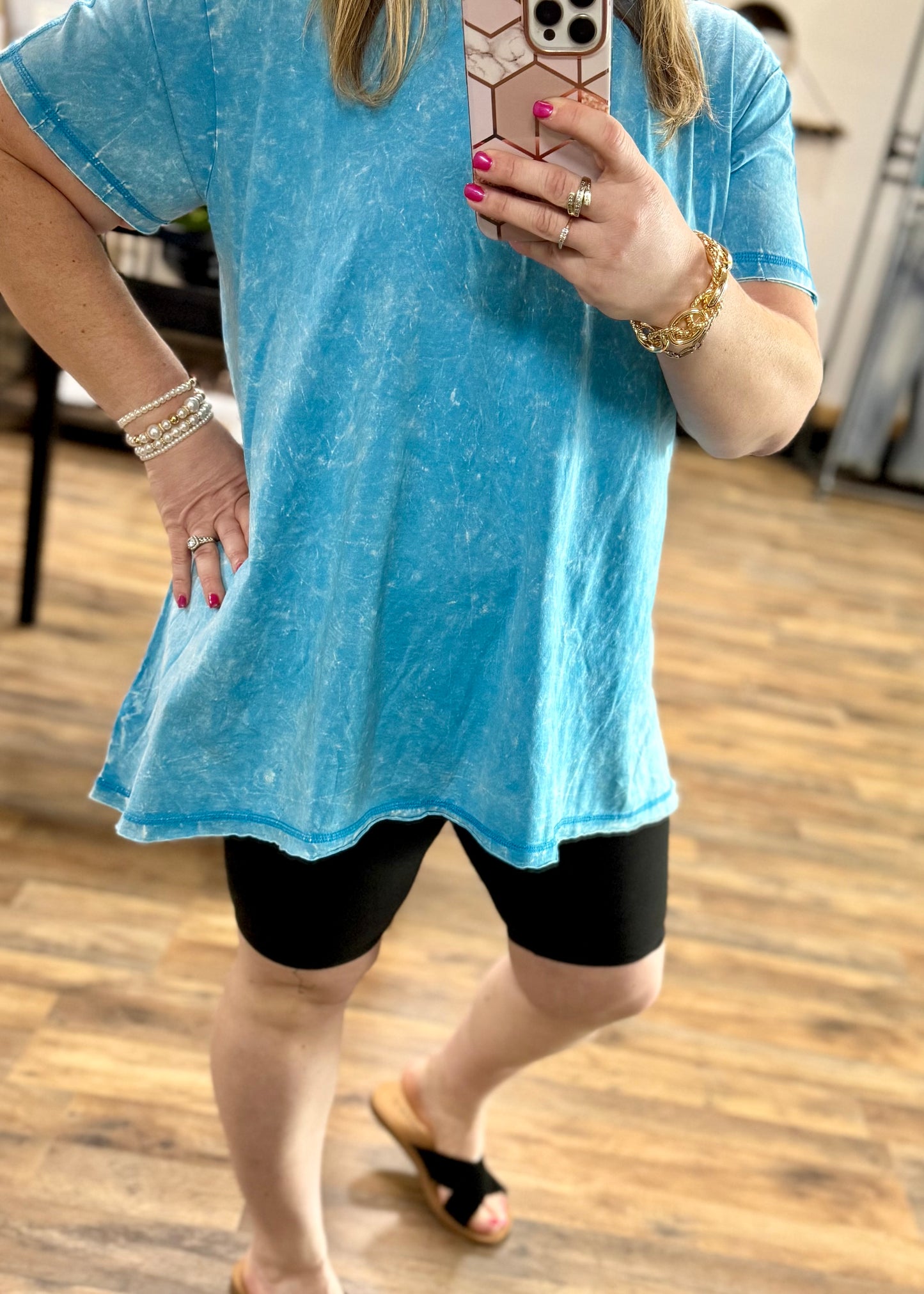 Deep Sky Crinkle Wash Tee