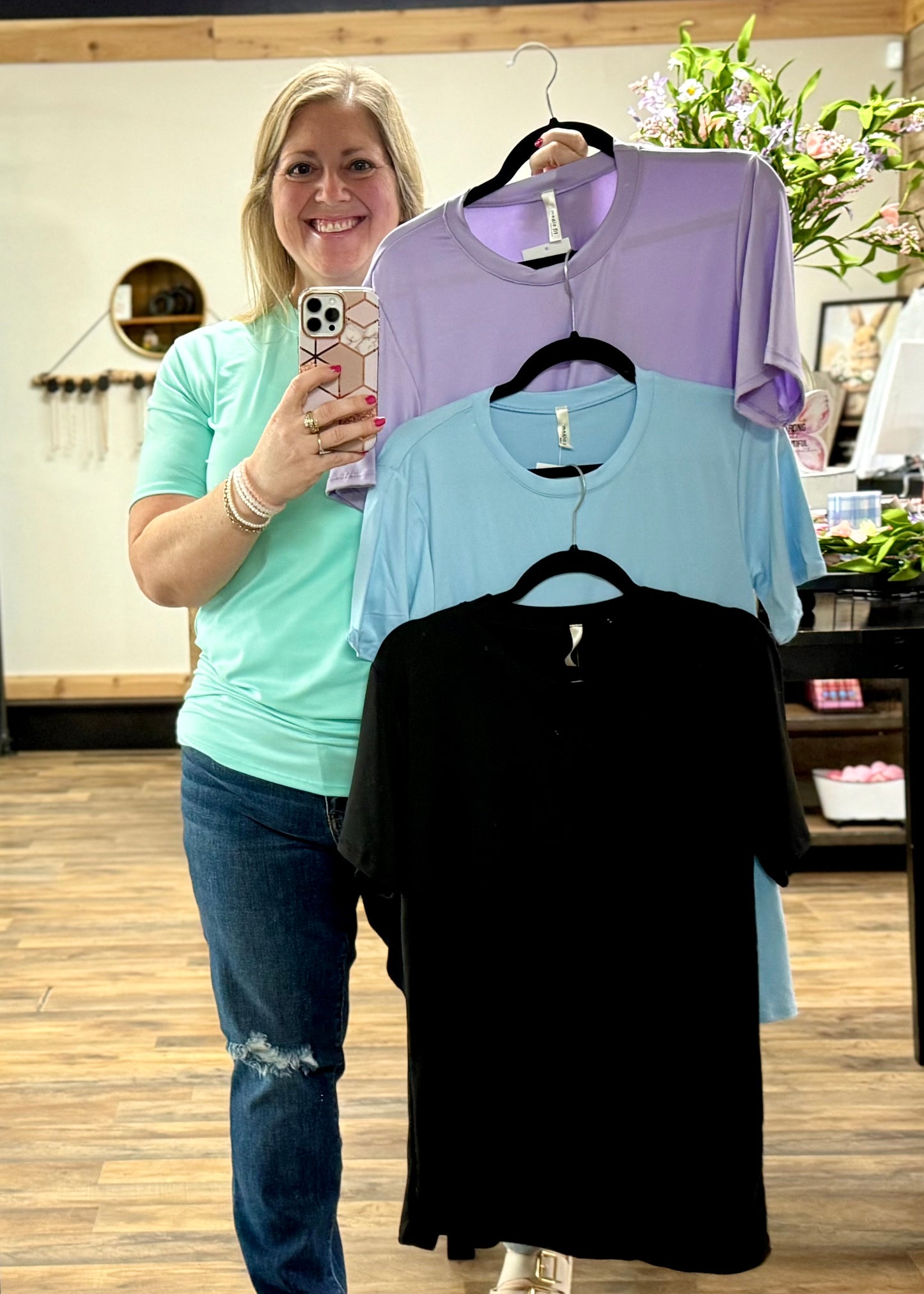 Sapphire Short Sleeve Basic Tee