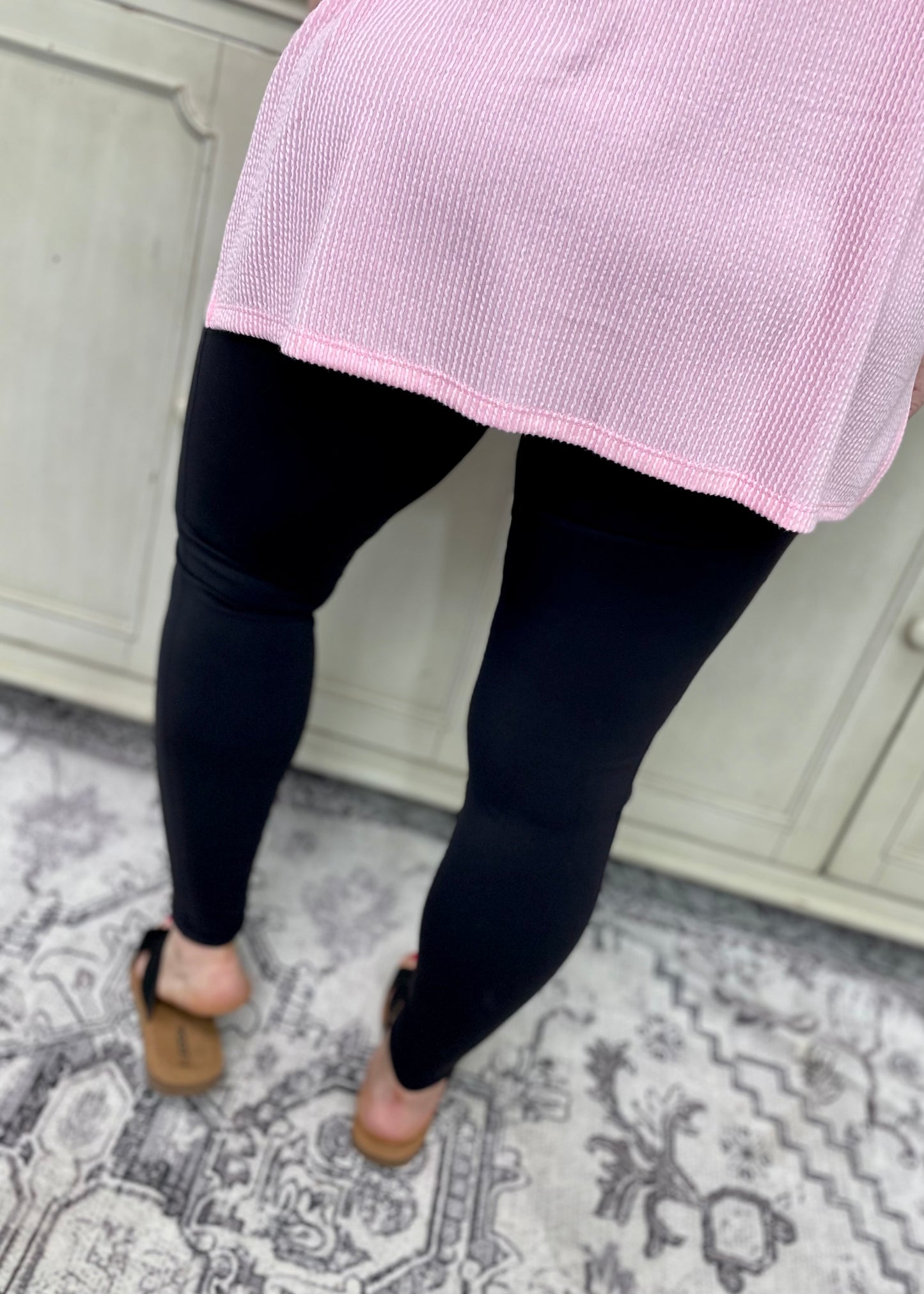 Black - High Waist Leggings with Side Pockets