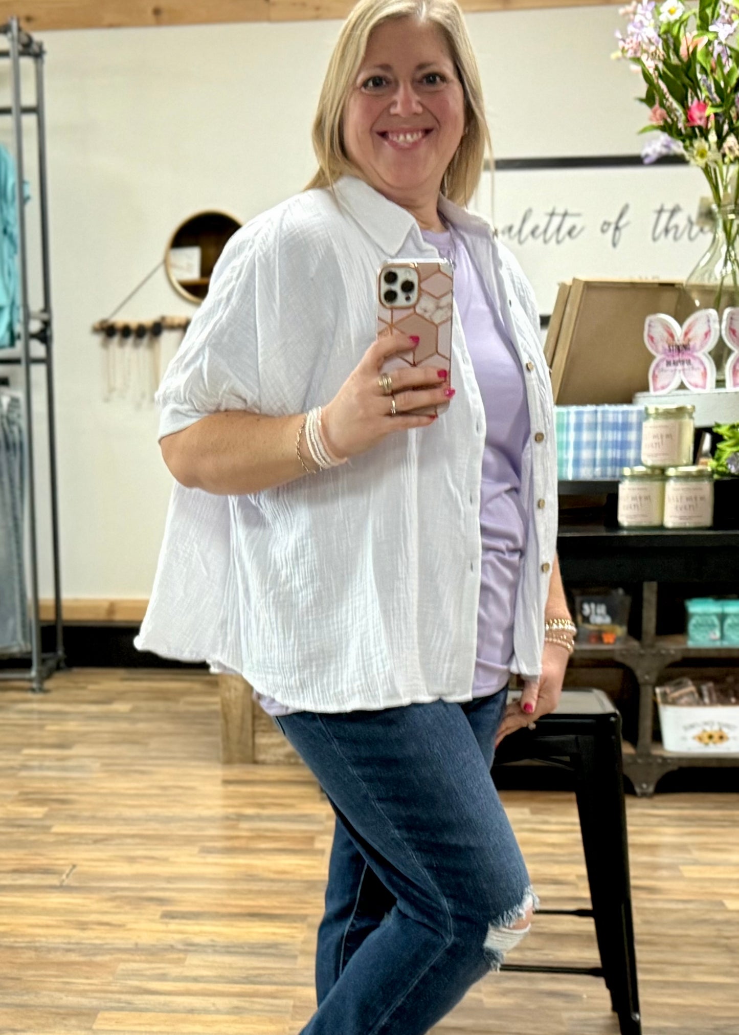 Lavender Short Sleeve Basic Tee