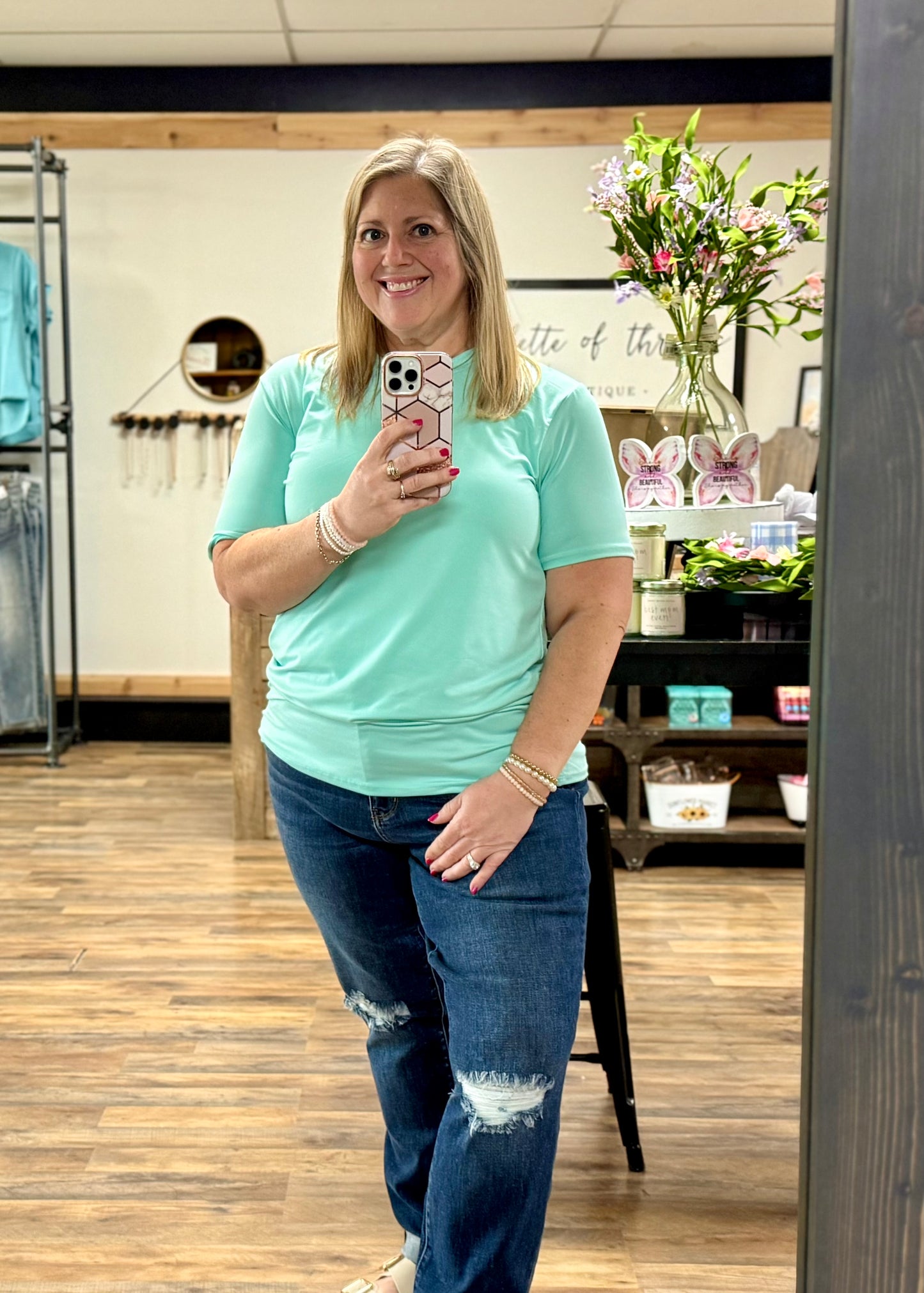 Sapphire Short Sleeve Basic Tee