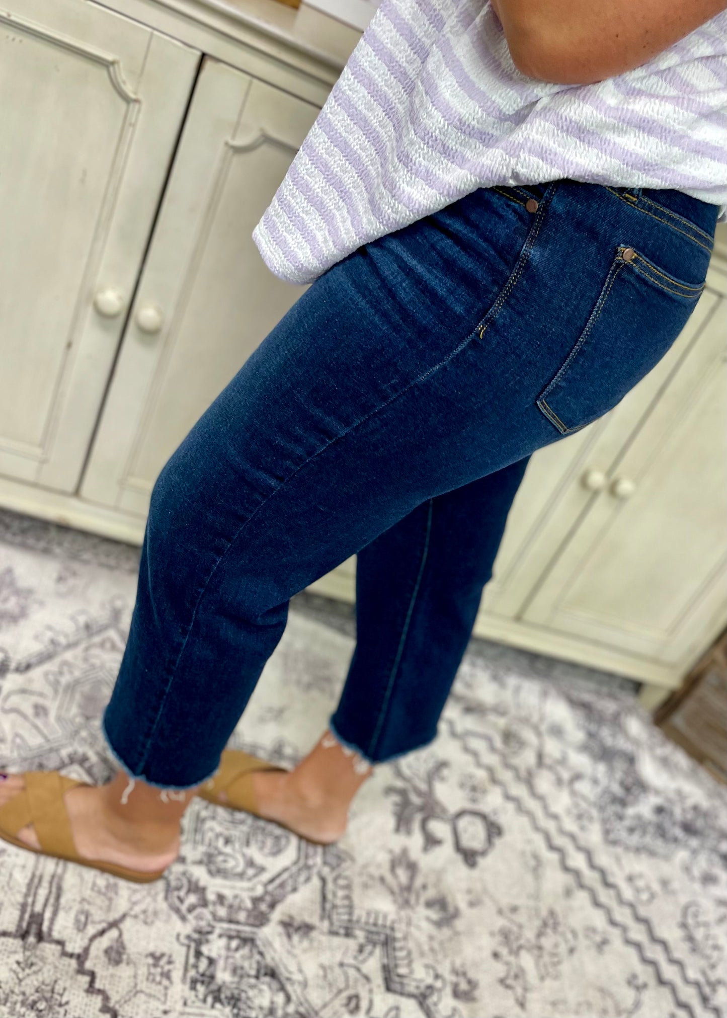 Judy Blue JB82517 - High Rise Wide Leg Cropped Denim