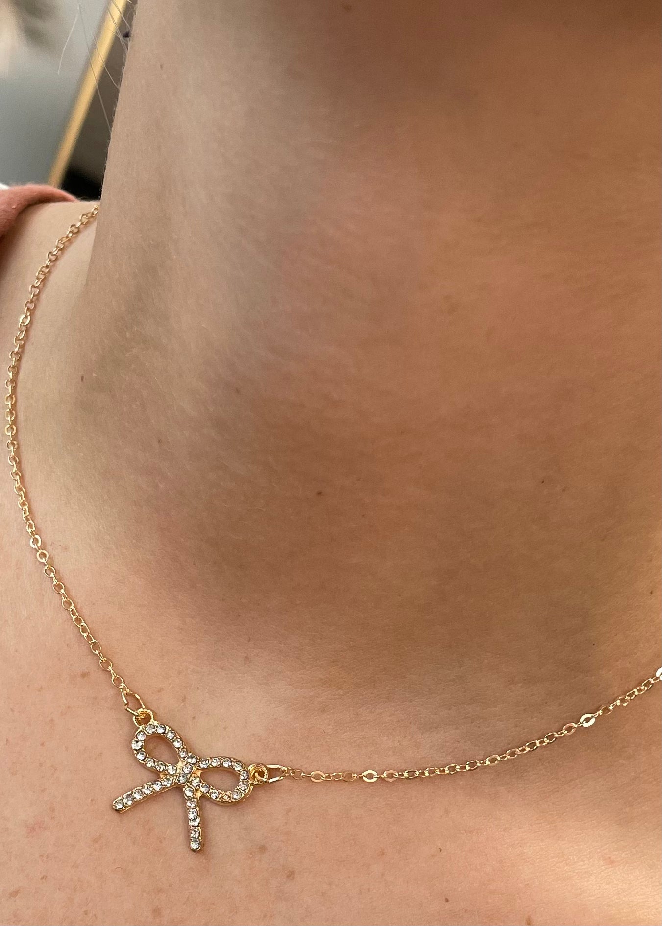 Gold Bow Necklace