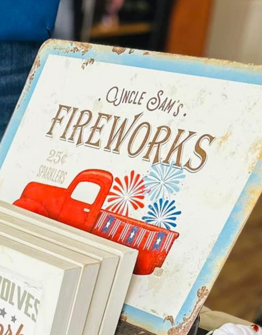 METAL FIREWORKS SIGN