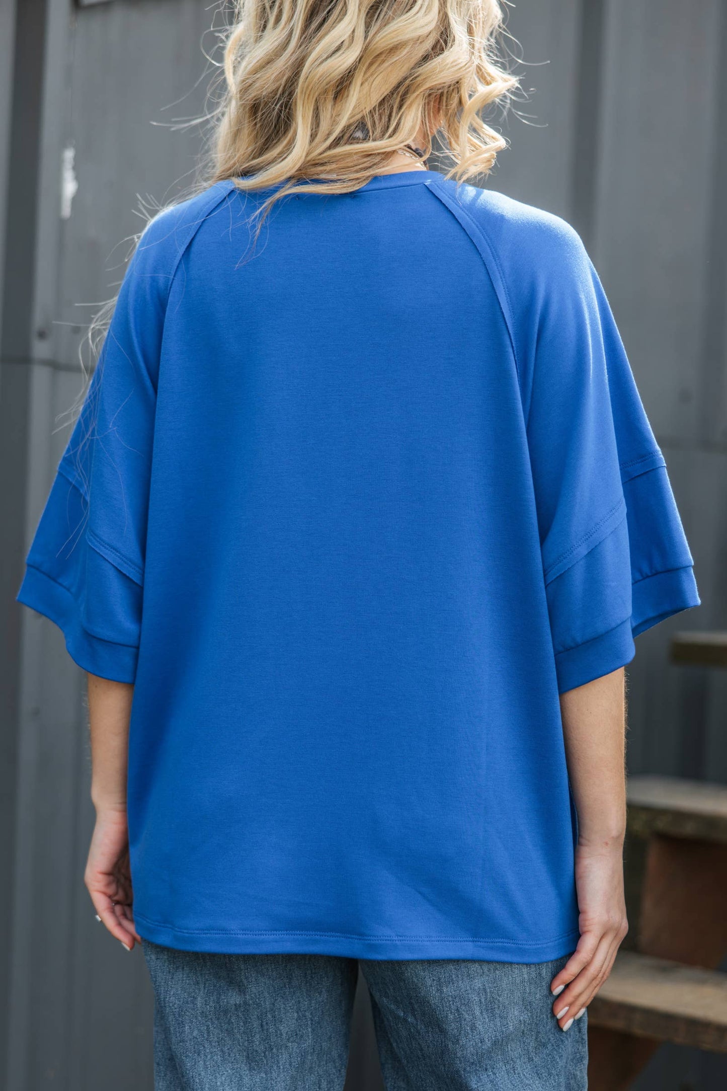 Oversized Relaxed Fit Terry Top: APRICOT SPLASH