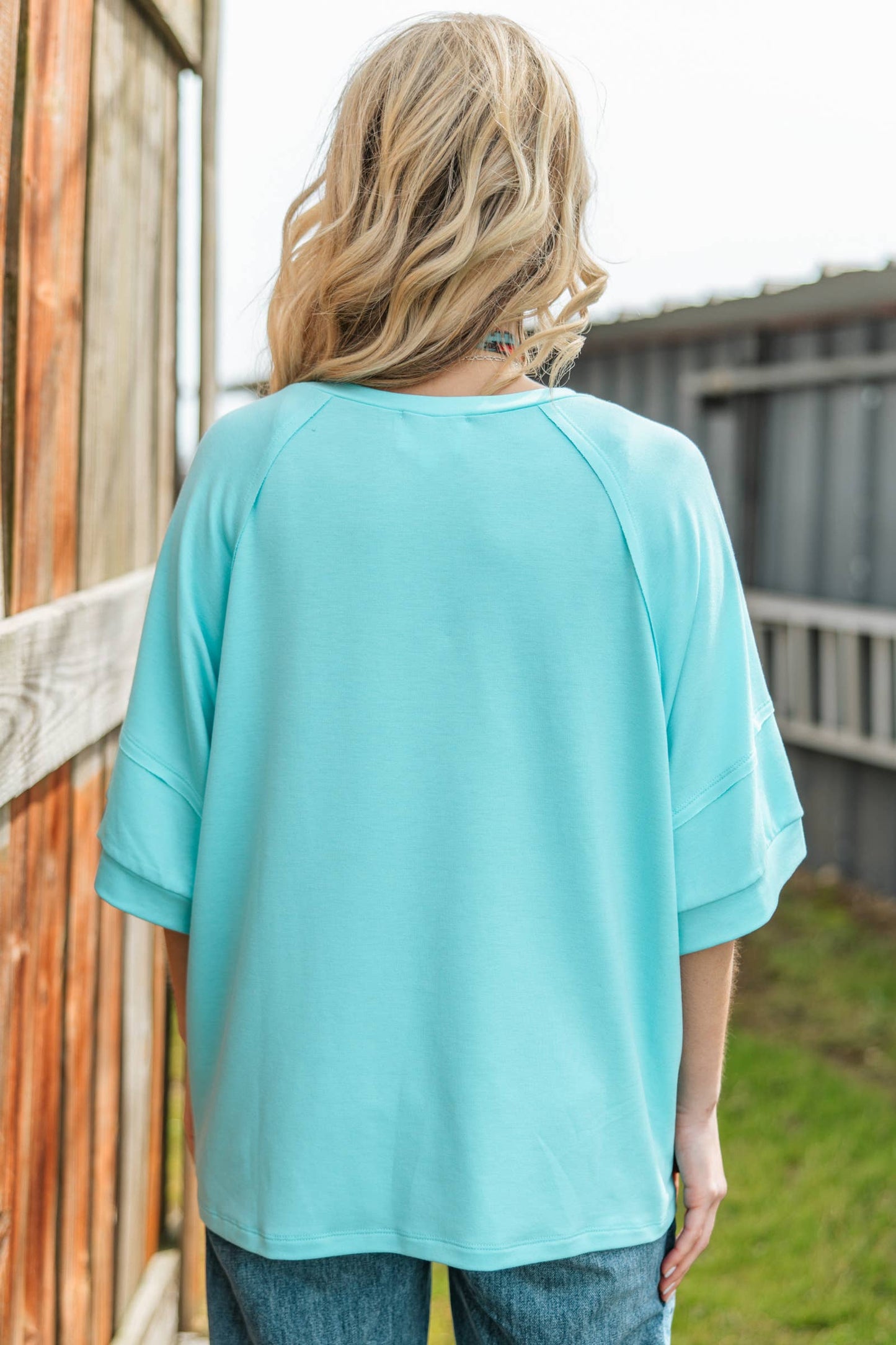 Oversized Relaxed Fit Terry Top: APRICOT SPLASH
