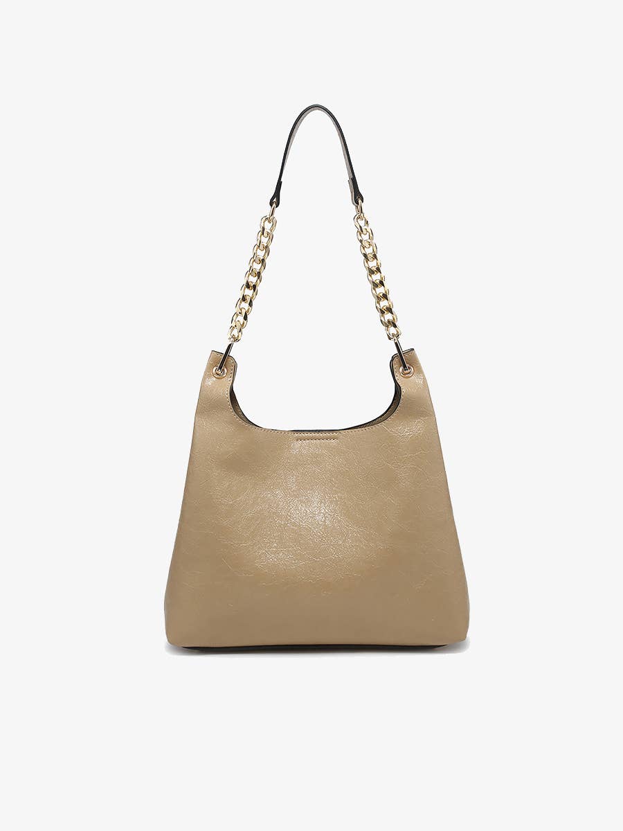 Taupe - Birch Gloss Shoulder Bag (M2759)