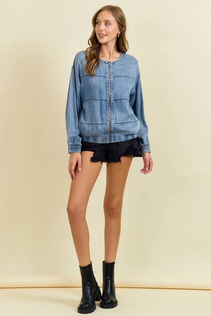 Blue Horizon Bomber Jacket