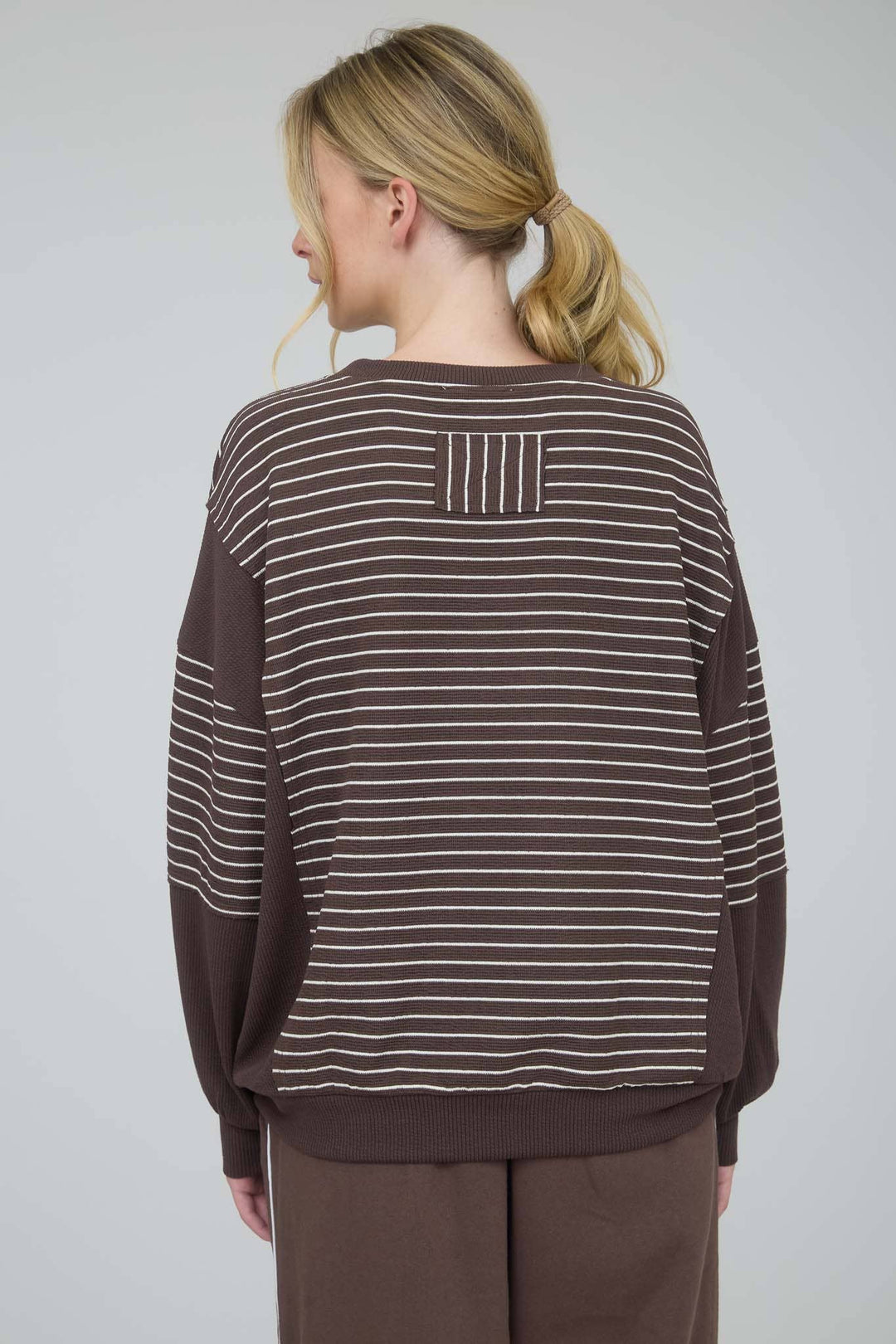 Chocolate Stripe Long Sleeve Top