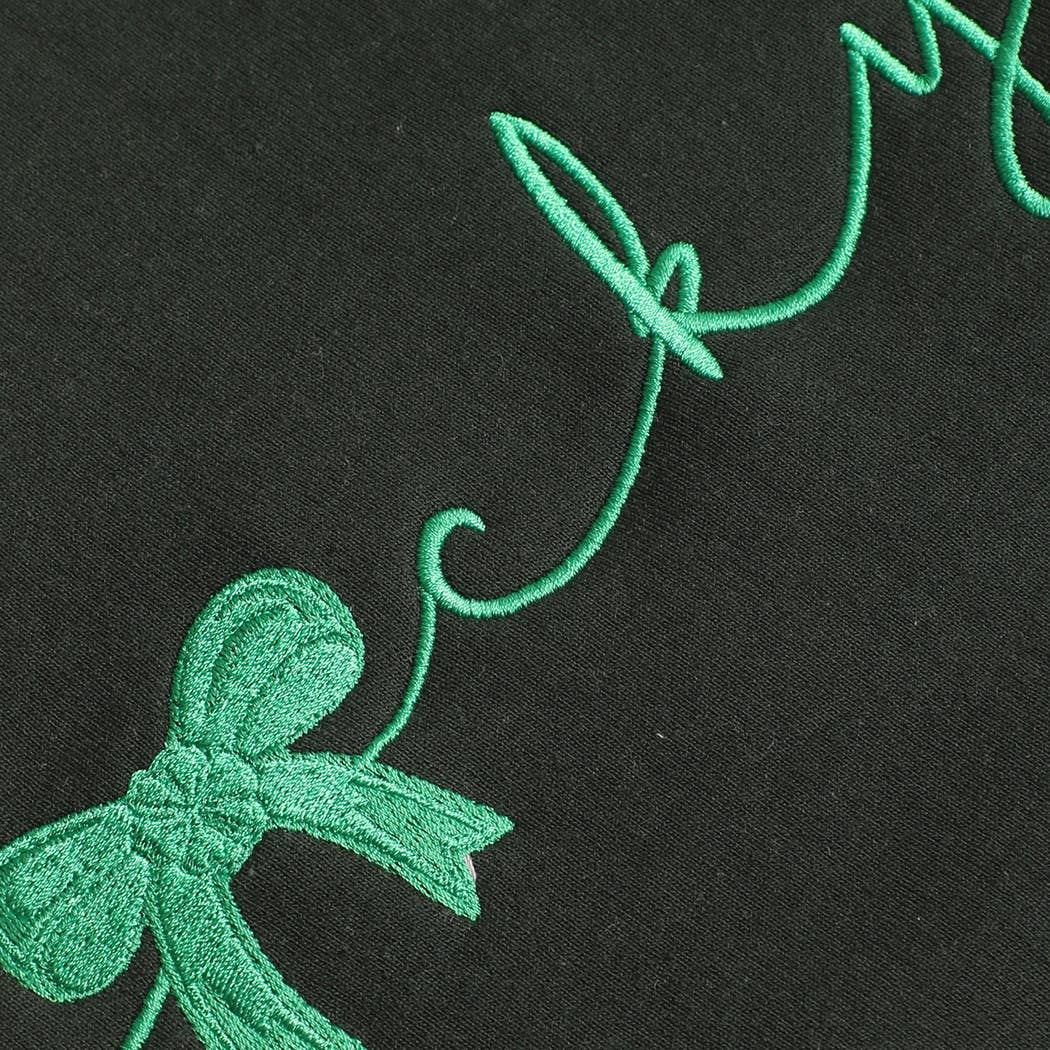 Lucky Bow Embroidered Sweatshirt - Ships Feb 6th