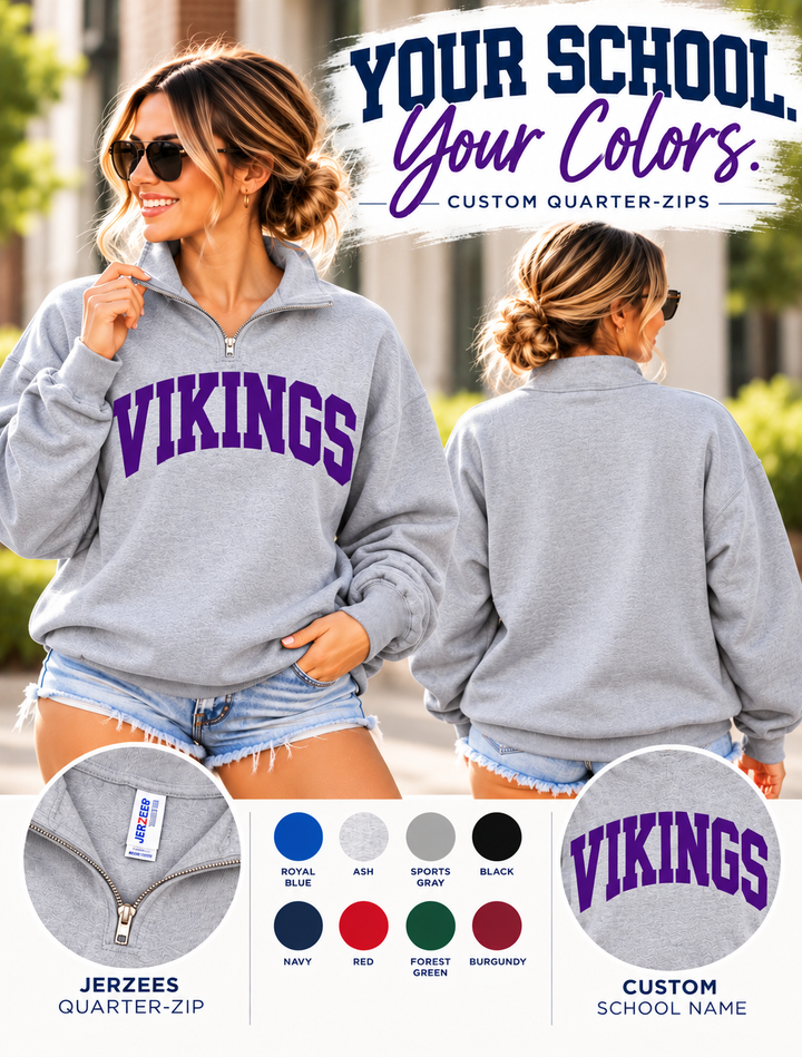 CUSTOM 1/4 ZIP SOLID CHEST PRINT