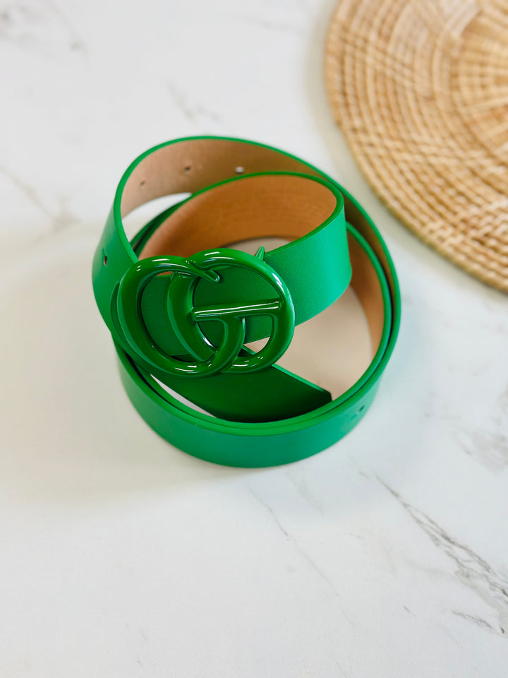 Double G Monochrome Belt - Kelly Green
