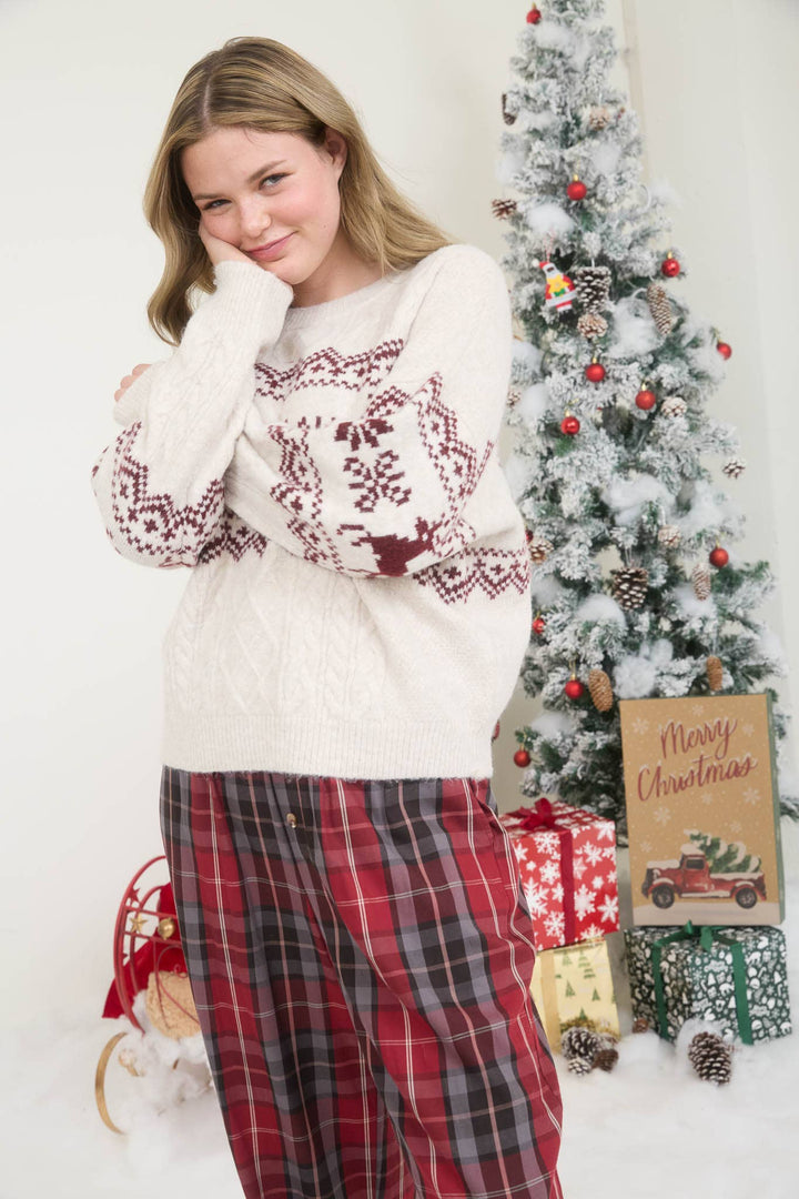 Ivory Reindeer Ridge Sweater
