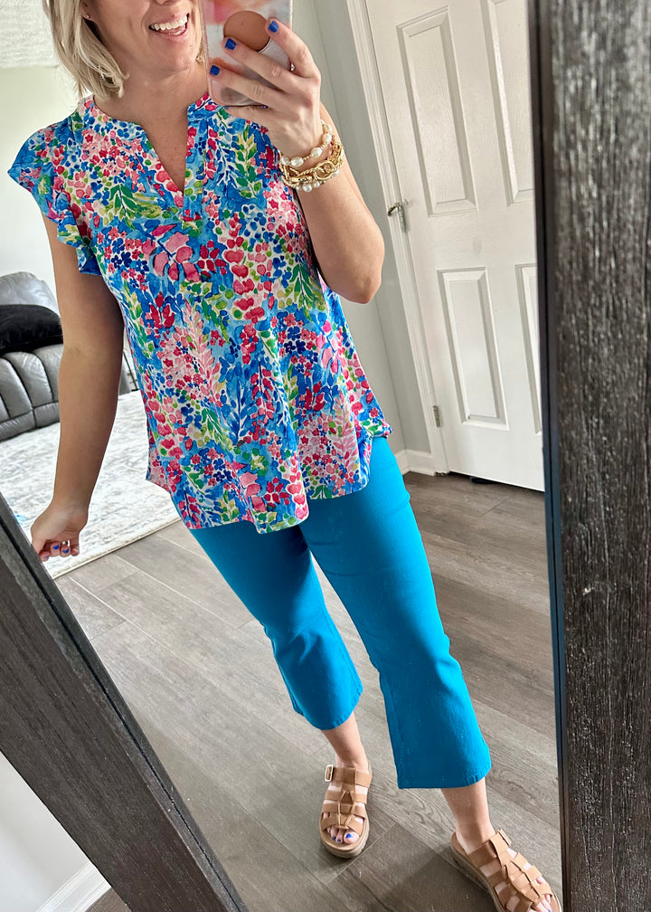 Blue - Hyper Stretch Mid-Rise Kick Flare