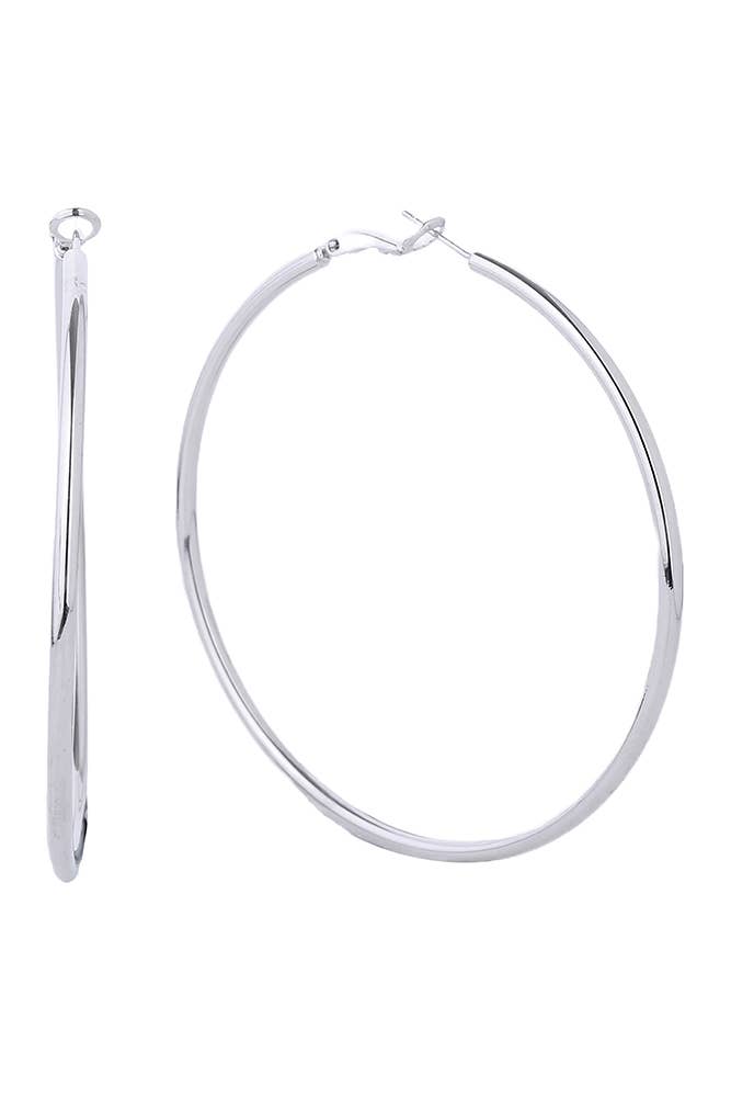 14K Gold Dipped Omega Closure Hoop: White Gold / 4cm