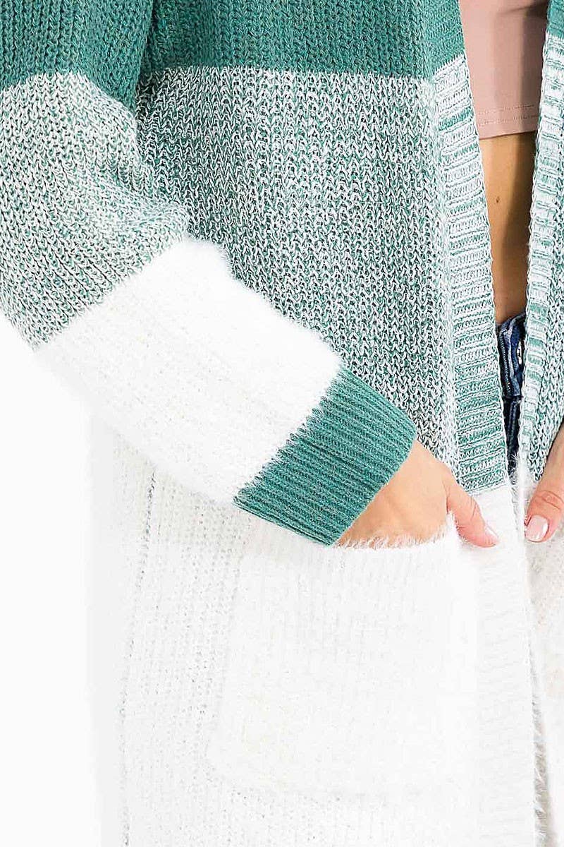 Timeless Hunter Color Block Cardigan
