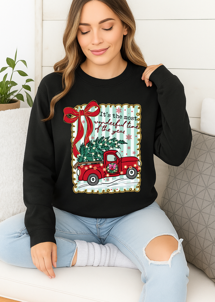 RED TRUCK CHRISTMAS SWEATSHIRT