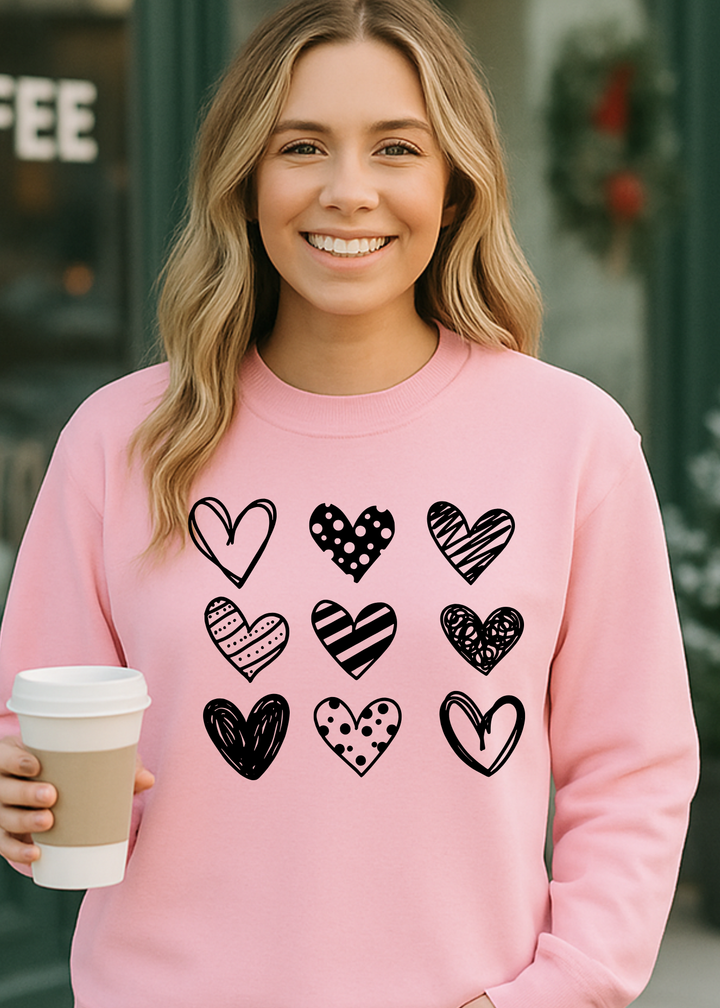 Black Hearts Graphic Tee or Sweatshirt