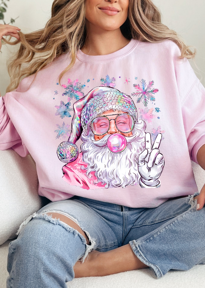 GLITTER ✨  BUBBLE SANTA TEE OR SWEATSHIRT